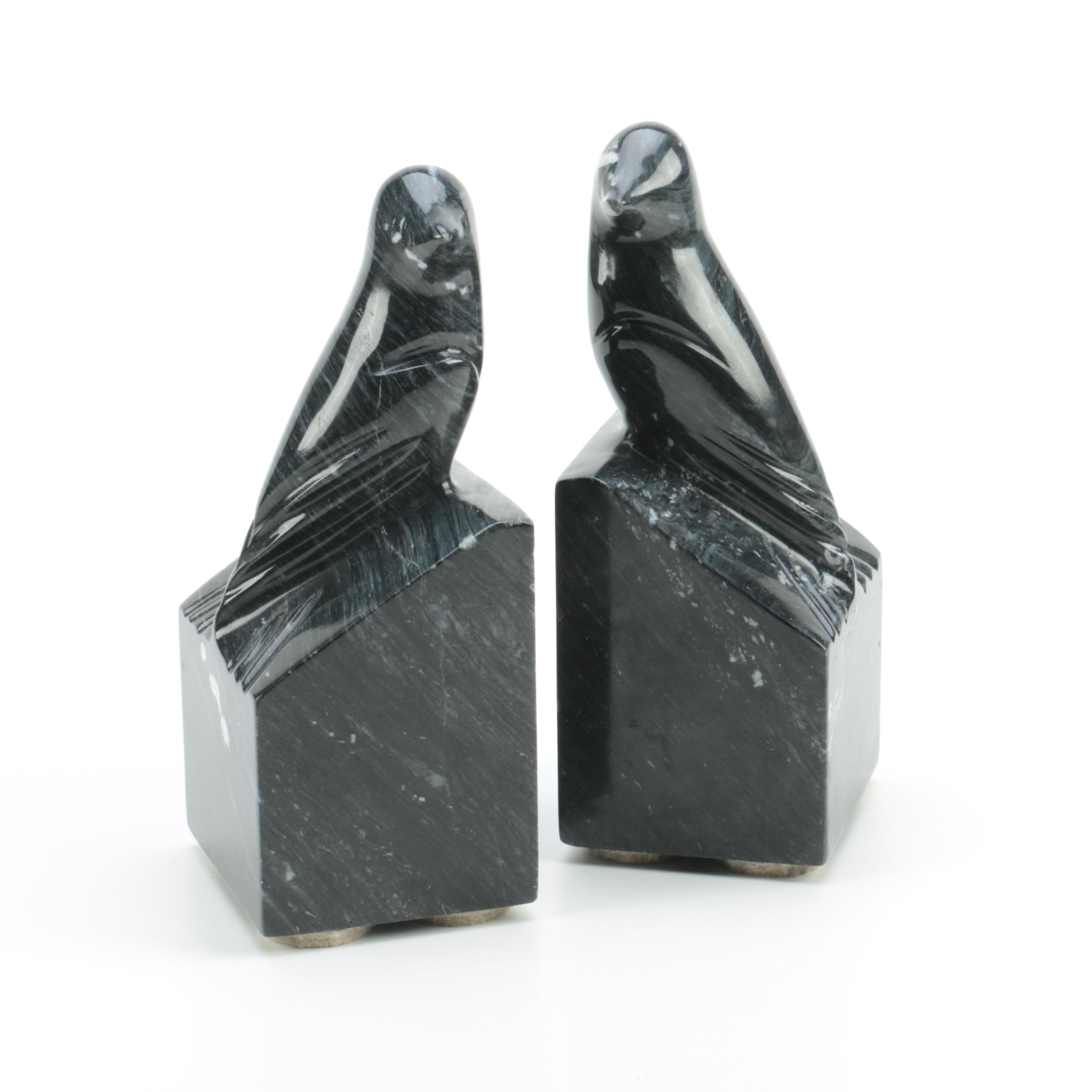 Onyx Carved Bird Bookends