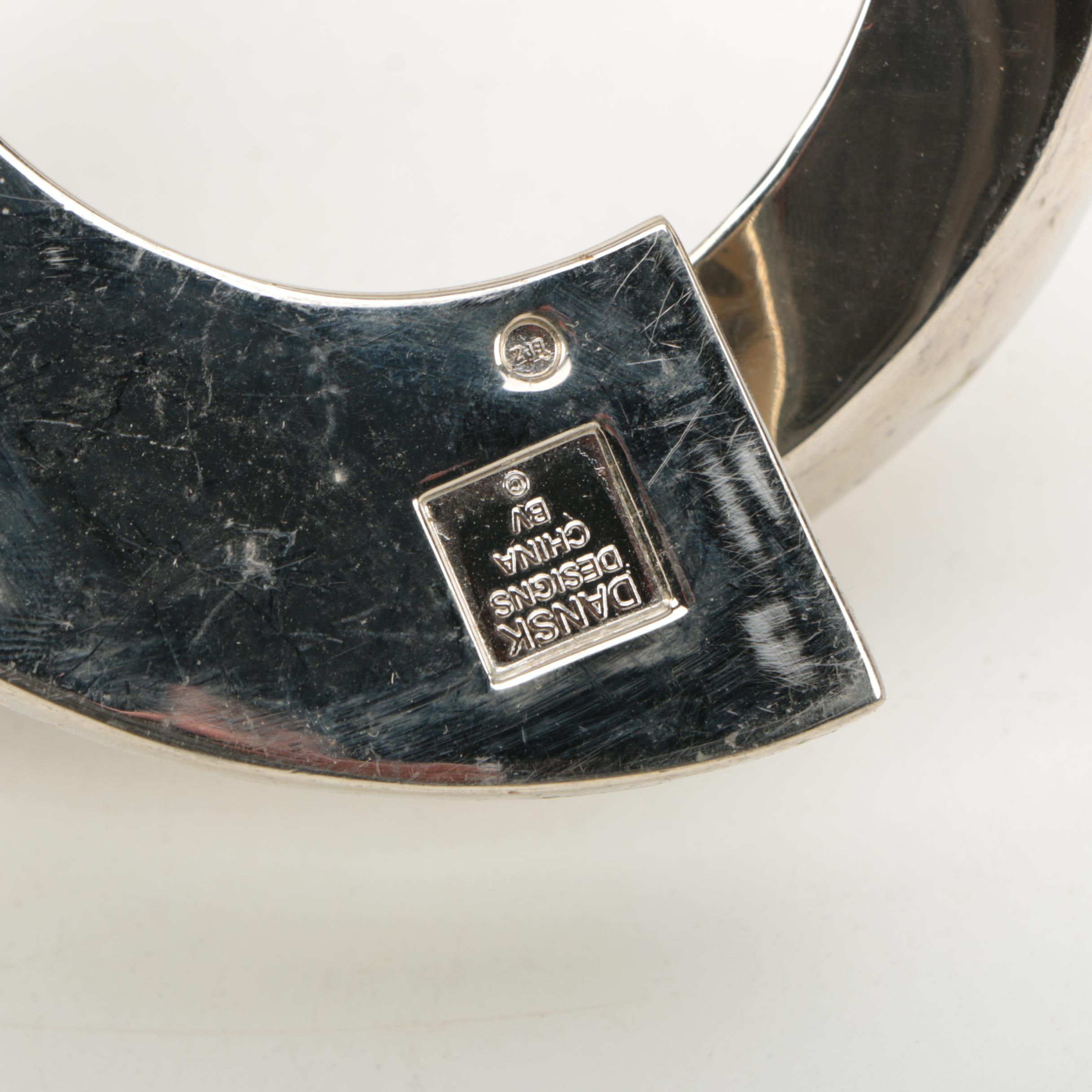 Dansk Mid Century Modern Style Silver Plate Candleholders