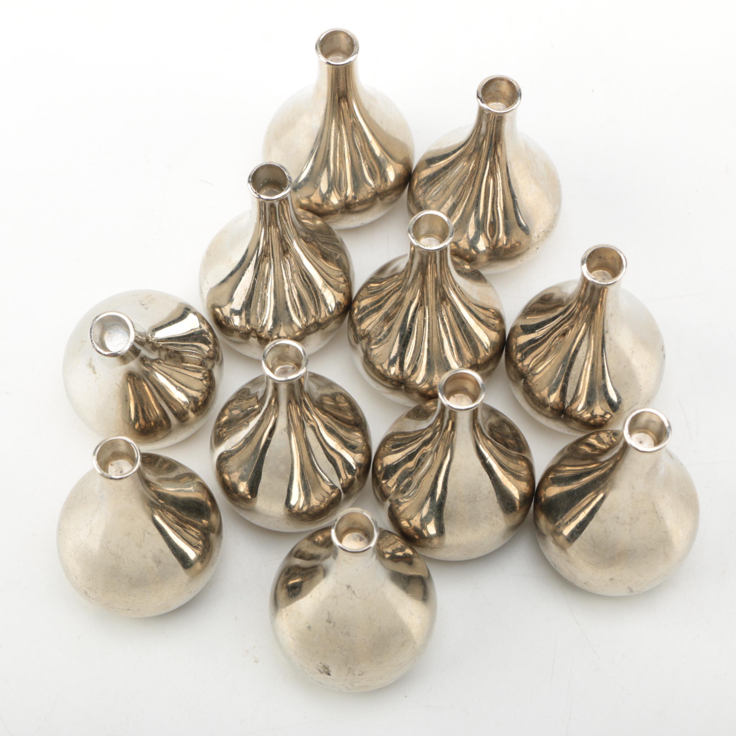 Dansk Mid Century Modern Style Silver Plate Candleholders