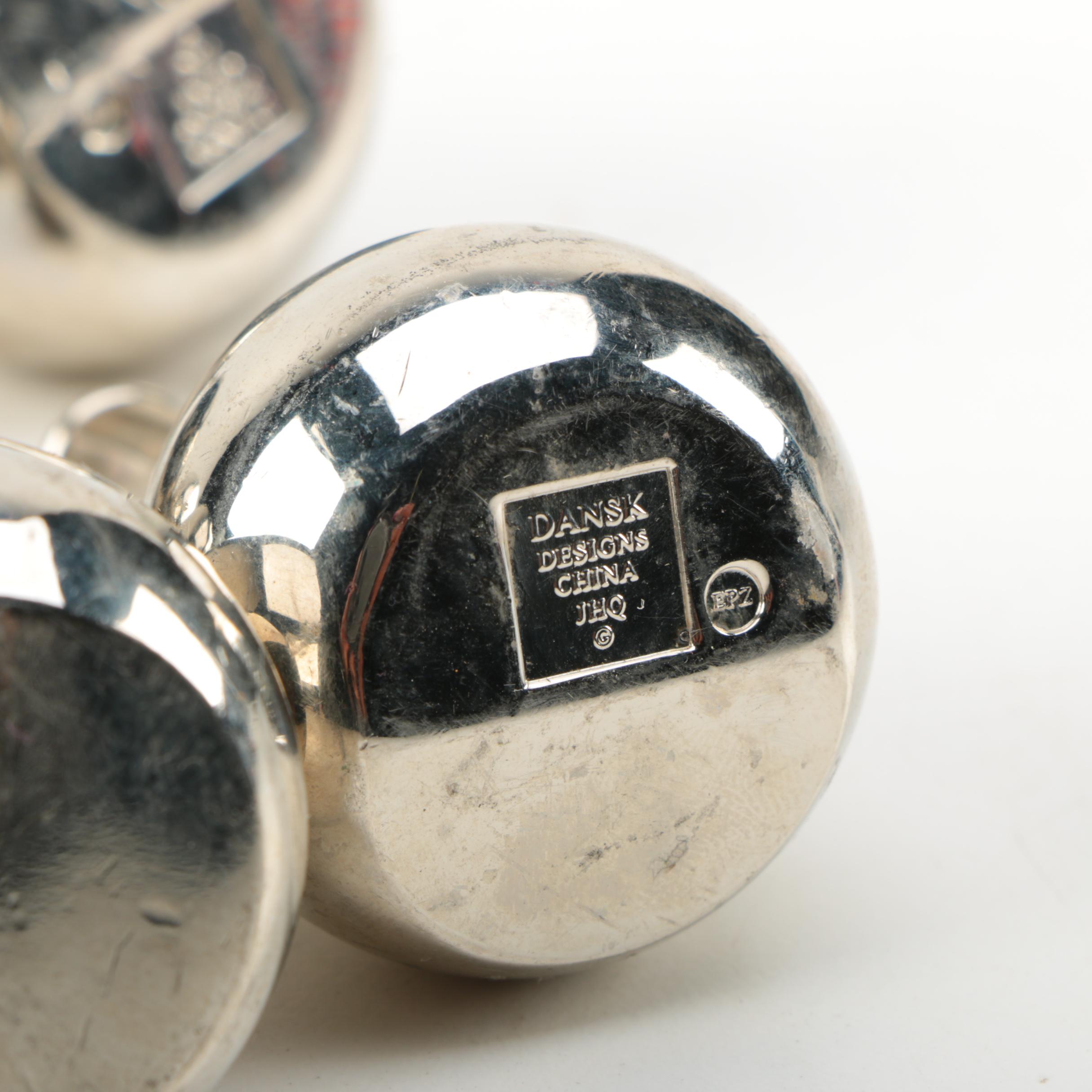 Dansk Mid Century Modern Style Silver Plate Candleholders