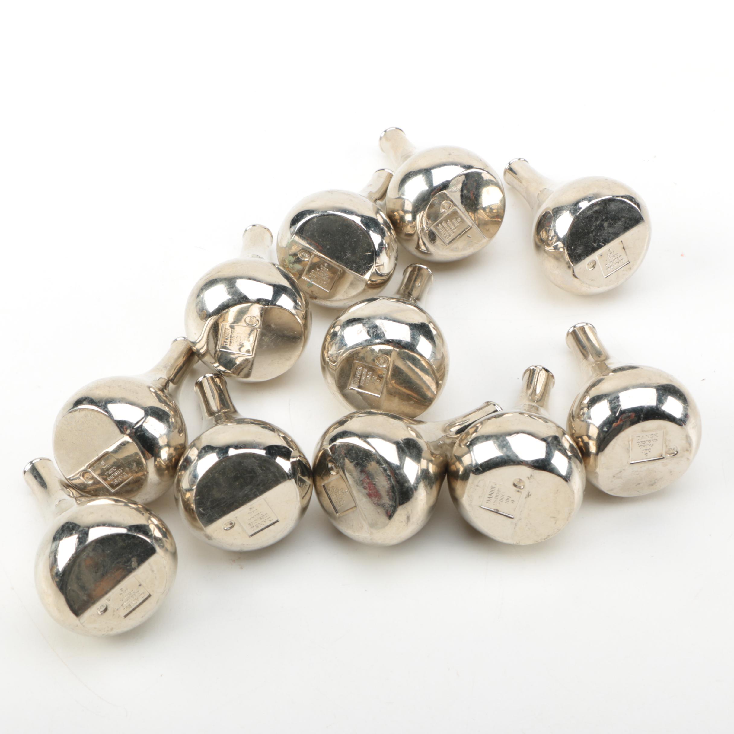 Dansk Mid Century Modern Style Silver Plate Candleholders