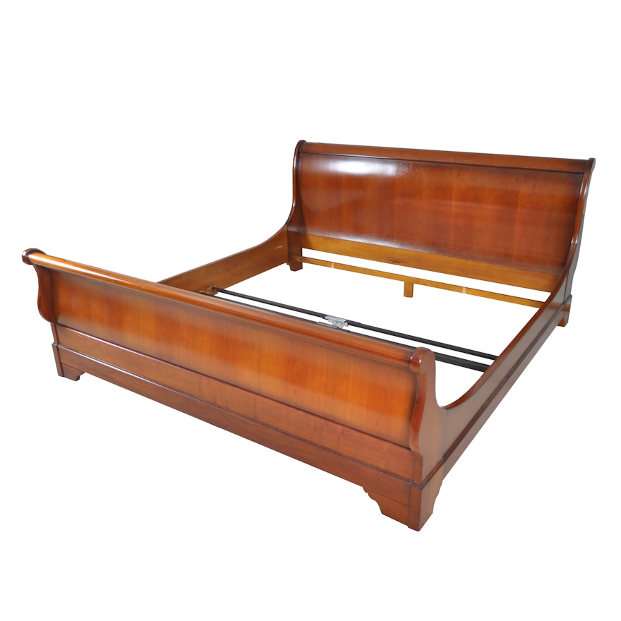 King-Size Cherry Sleigh Bed by Traditions France