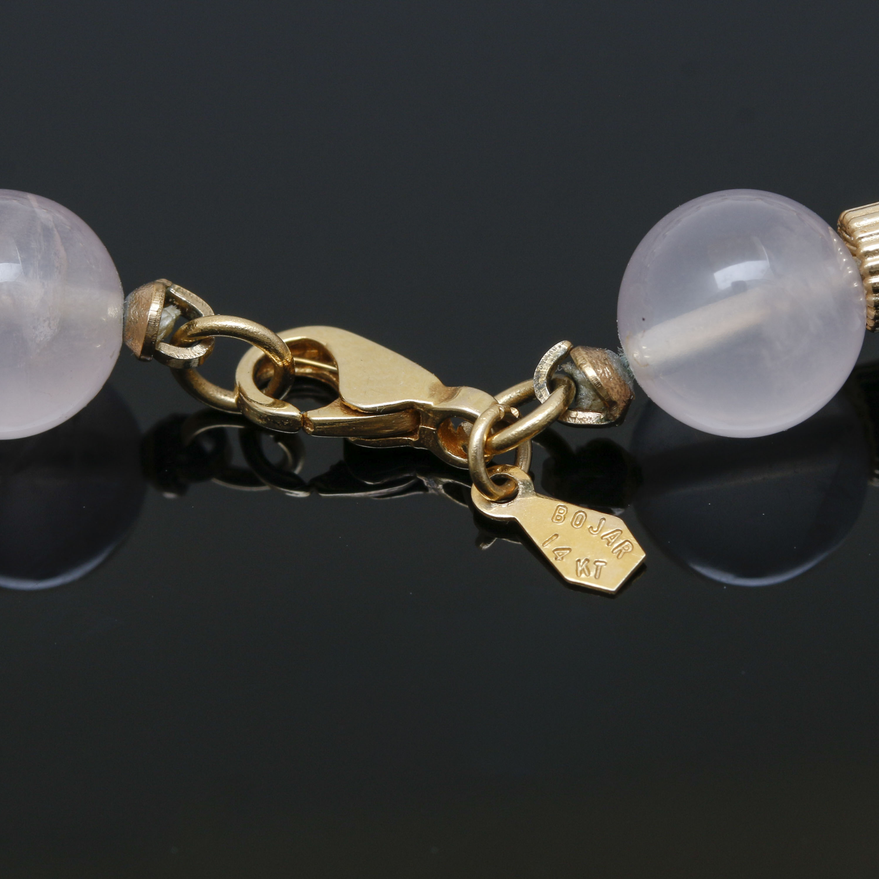 Assortment of 14K Yellow Gold Gemstone Bead Necklace and Bracelets.