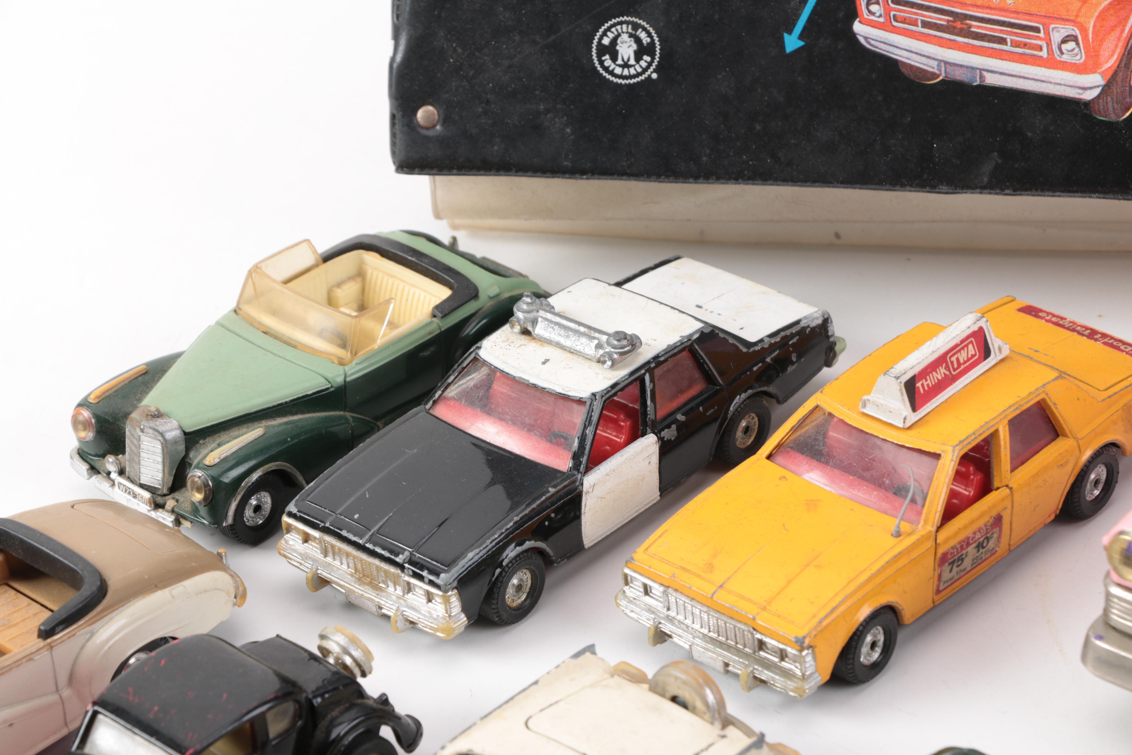 1966 Mattel "Miniature Car Collectors Show Case" and Vintage Die-Cast Cars
