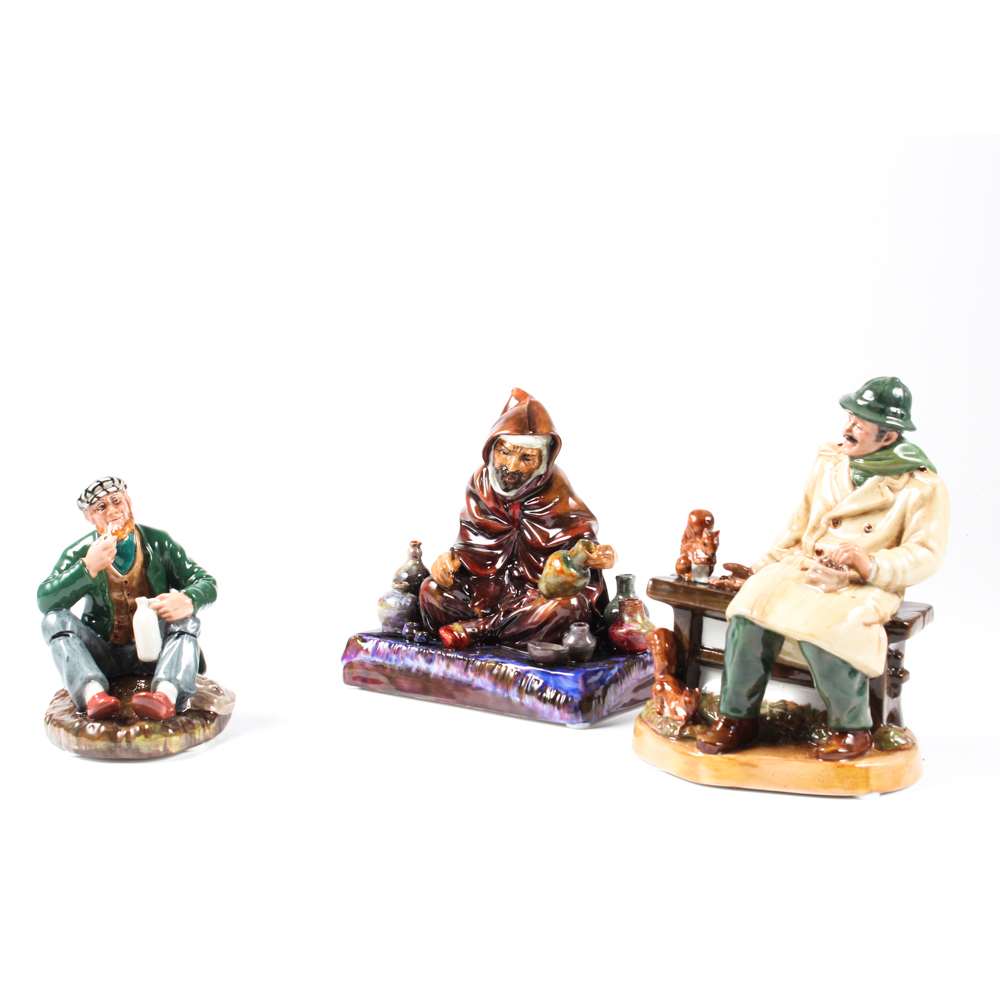 Royal Doulton "Lunchtime", "Wayfarer", "The Potter" Figurines