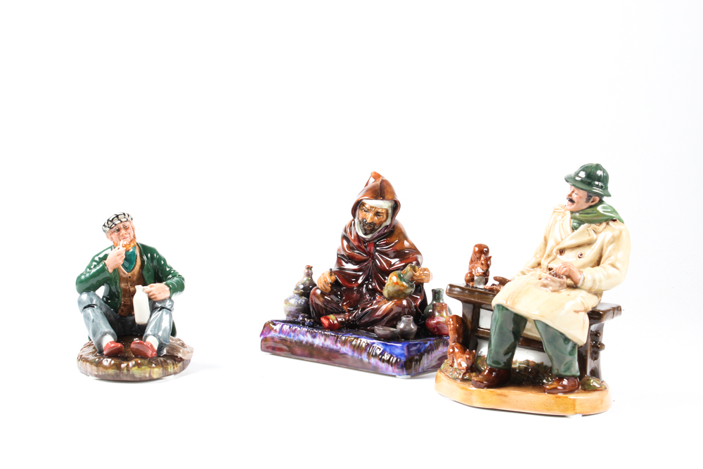 Royal Doulton "Lunchtime", "Wayfarer", "The Potter" Figurines