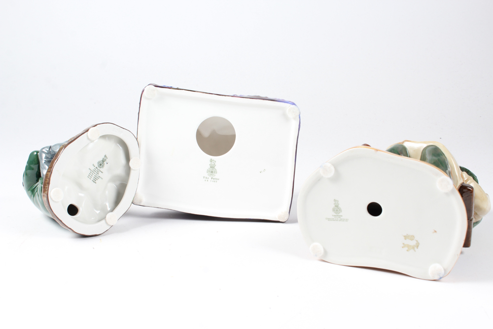 Royal Doulton "Lunchtime", "Wayfarer", "The Potter" Figurines