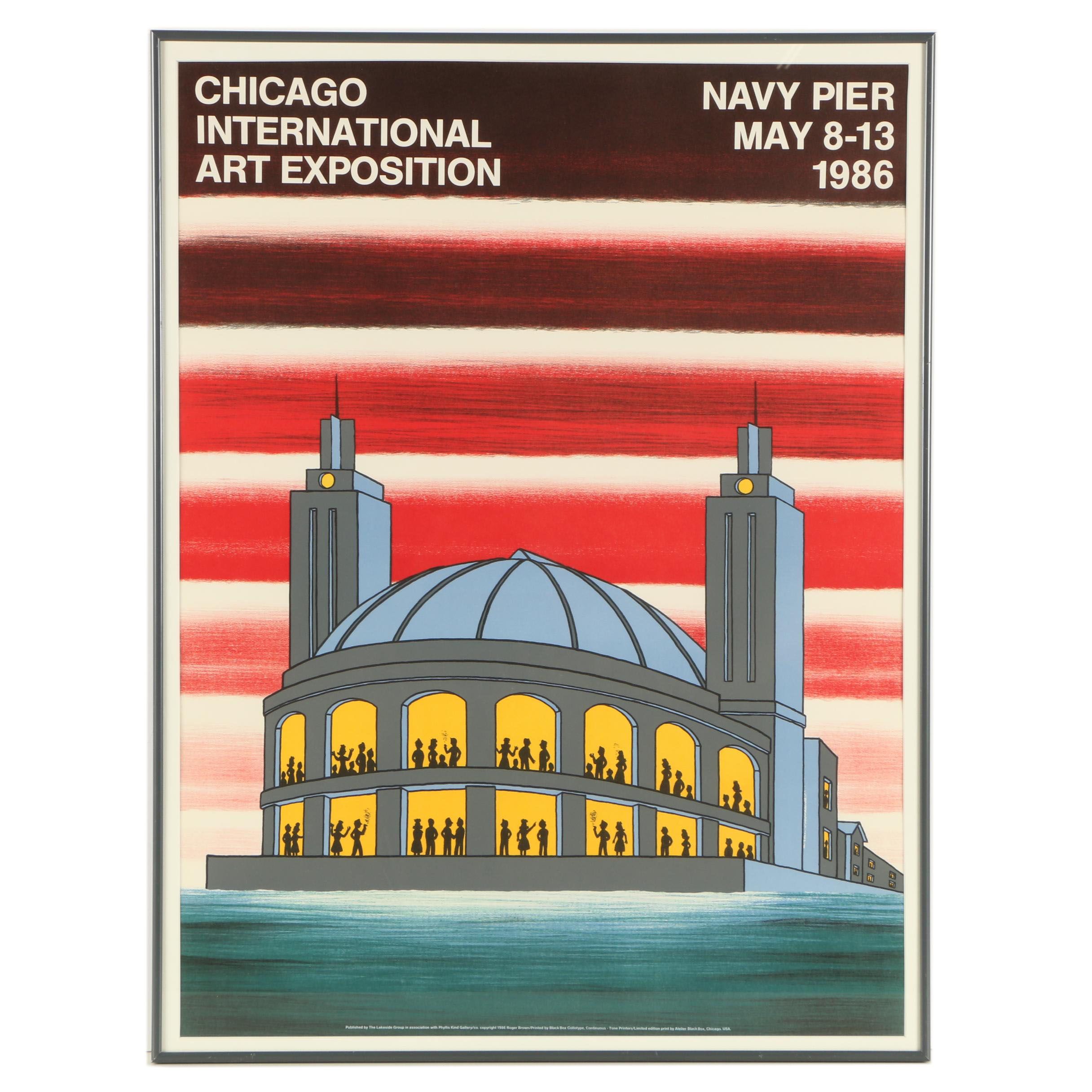 Roger Brown Collotype Poster "Chicago International Art Exposition"