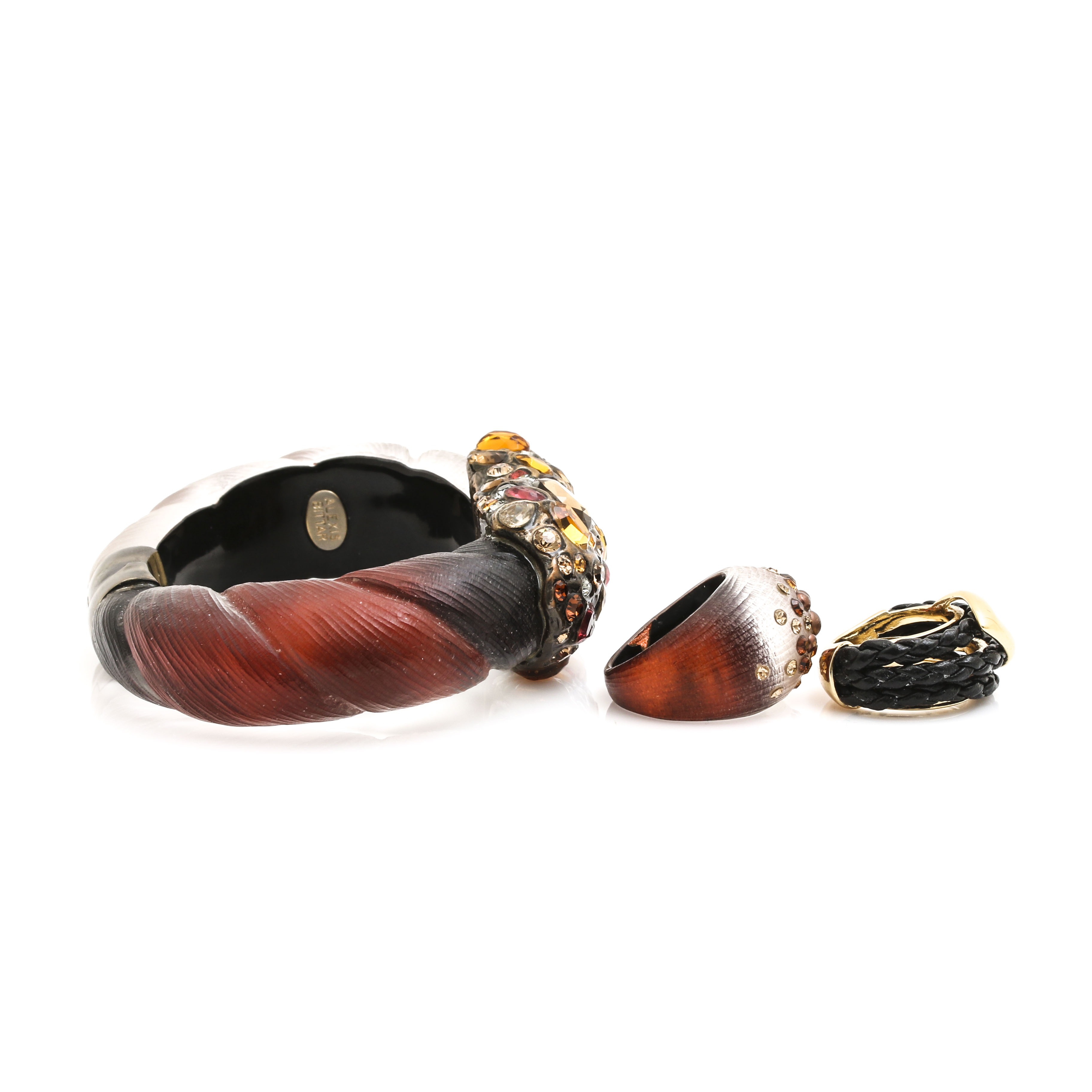Clamp Bracelet and Rings Featuring Alexis Bittar and Lucite