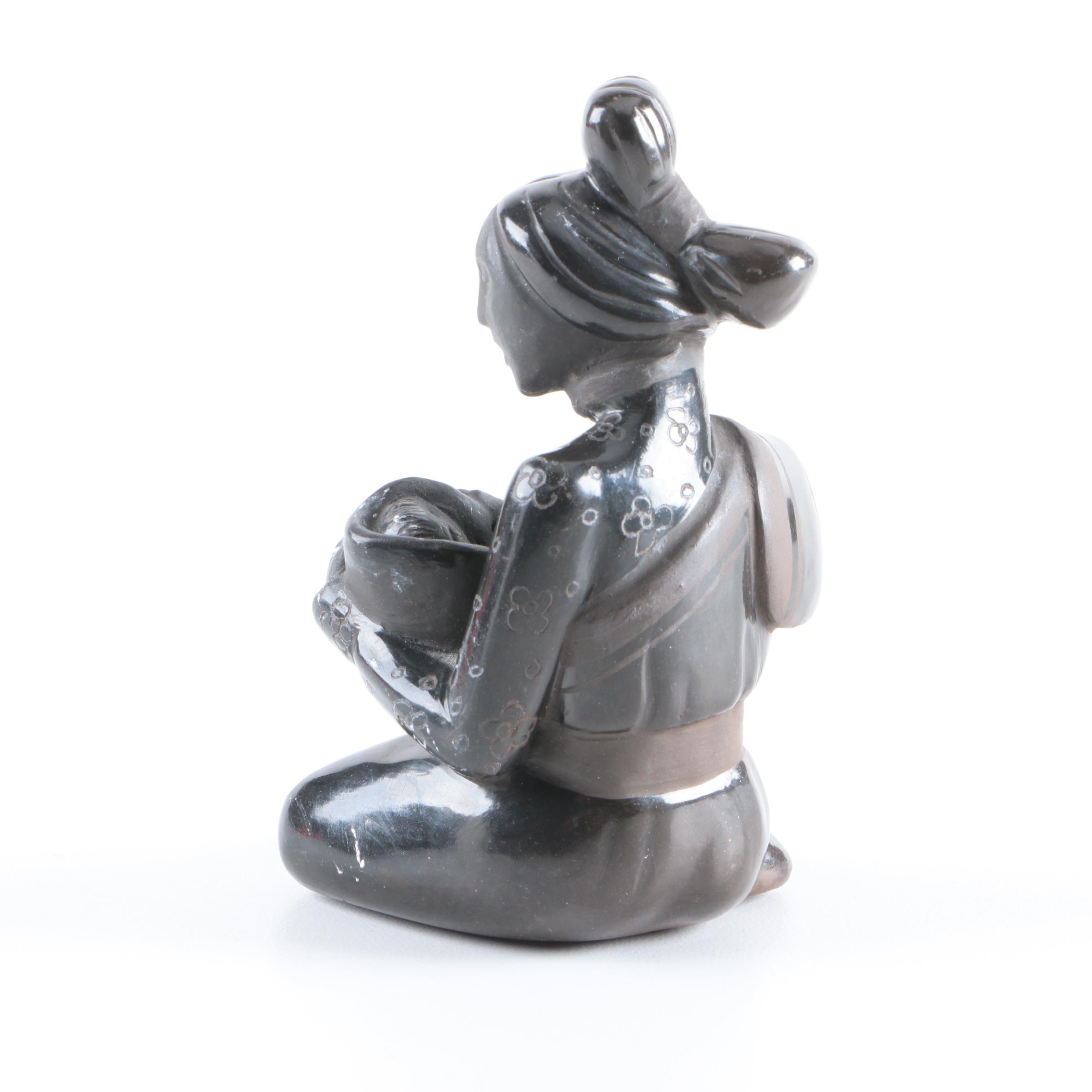 Joyce Sisneros Gallegos Ceramic Figurine of Seated Mother