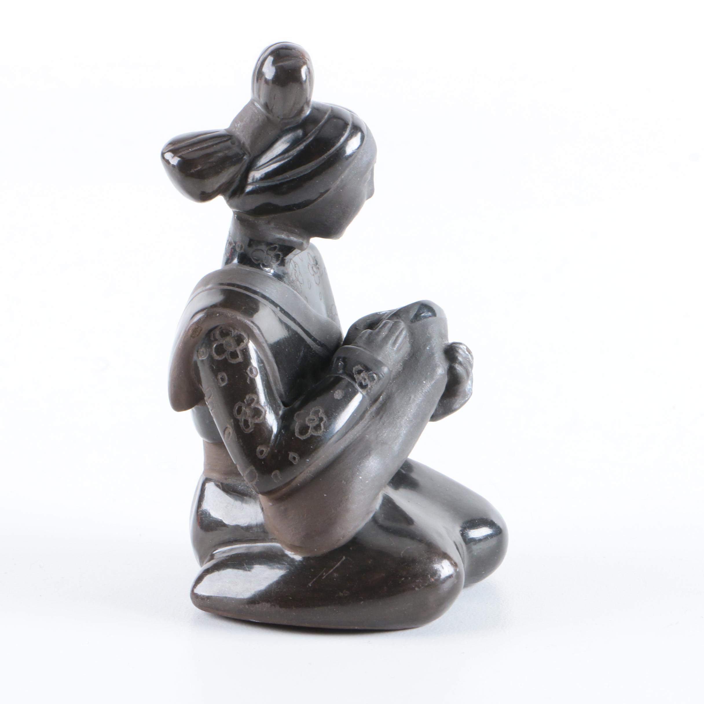 Joyce Sisneros Gallegos Ceramic Figurine of Seated Mother