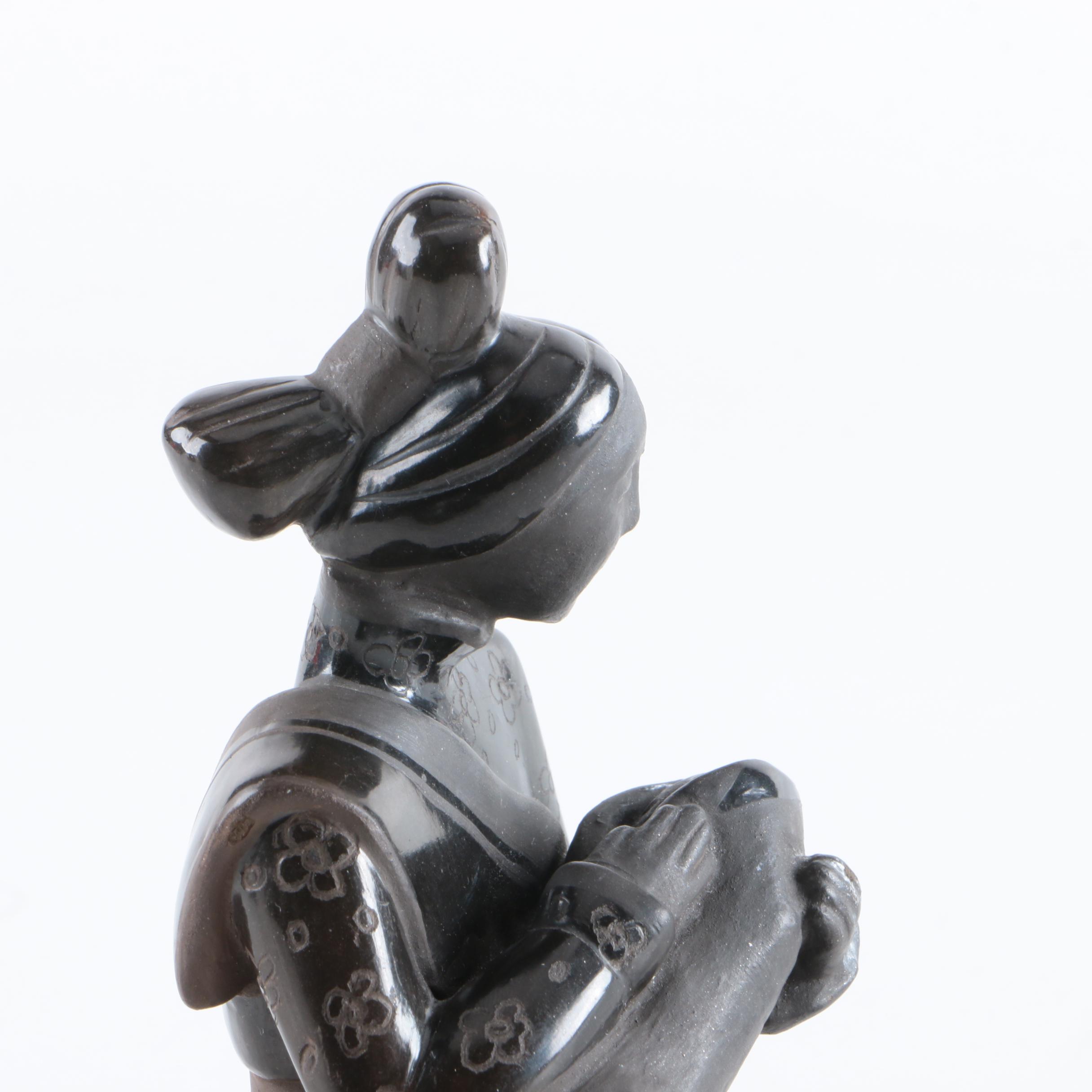 Joyce Sisneros Gallegos Ceramic Figurine of Seated Mother