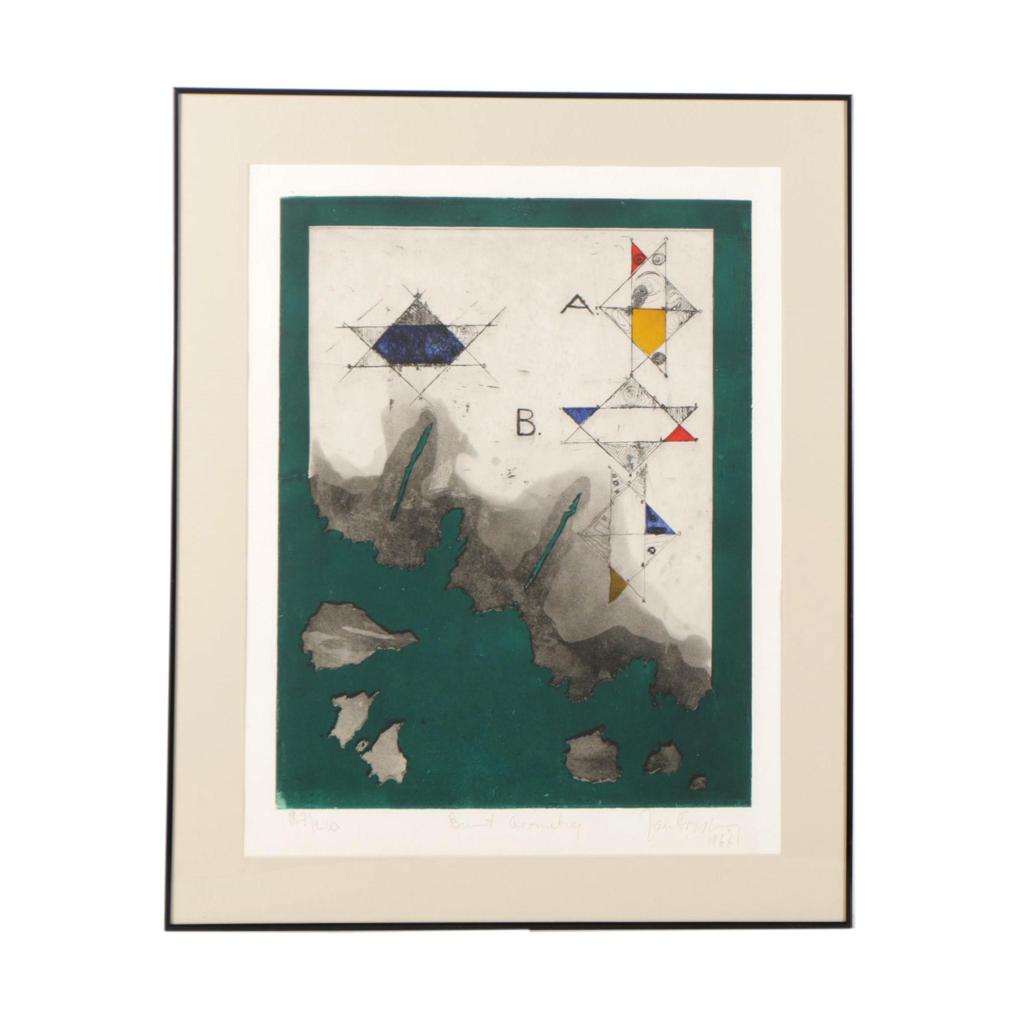 Jan Forsberg Intaglio Print "Burnt Geometry"