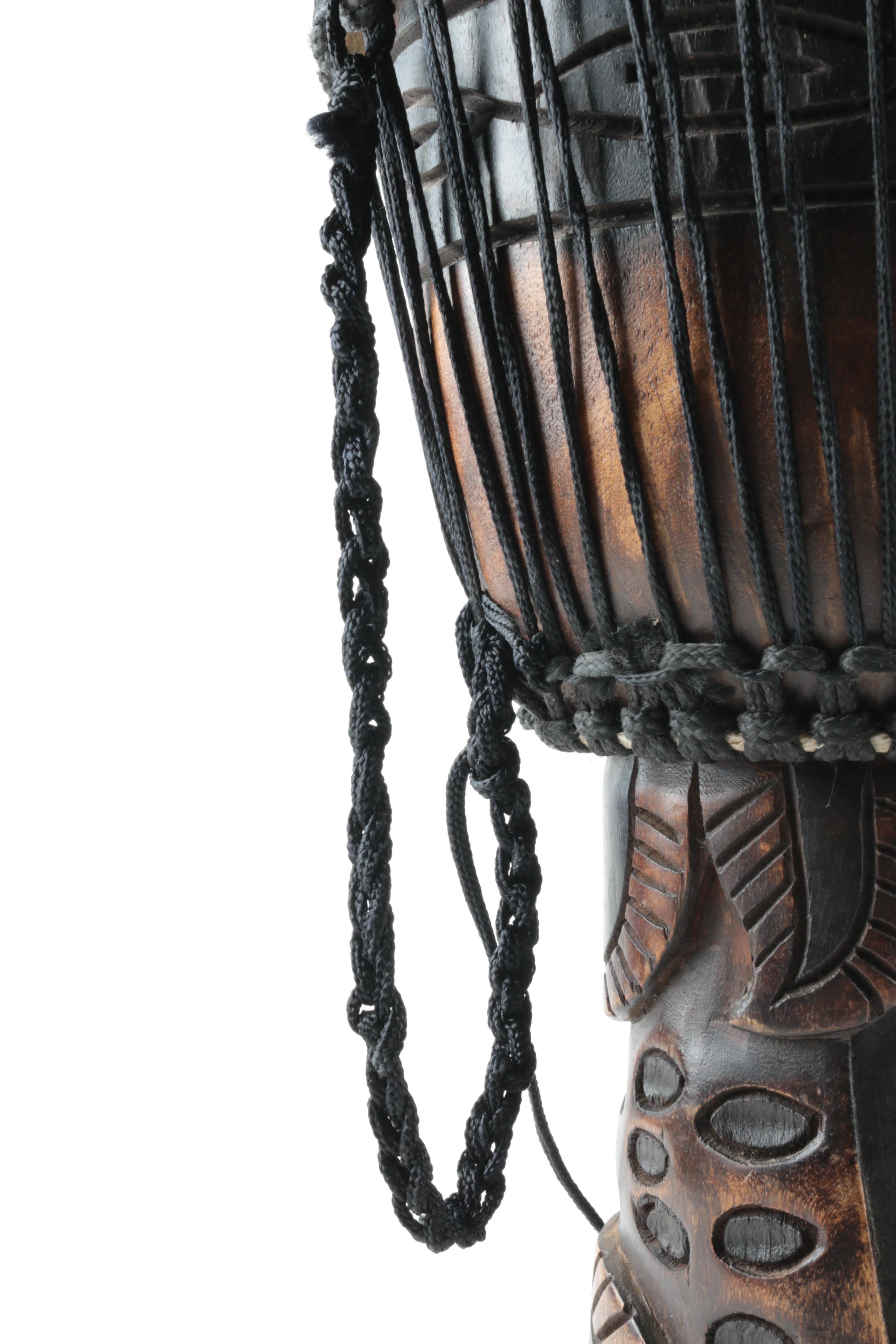 African Style Carved Wood Djembe
