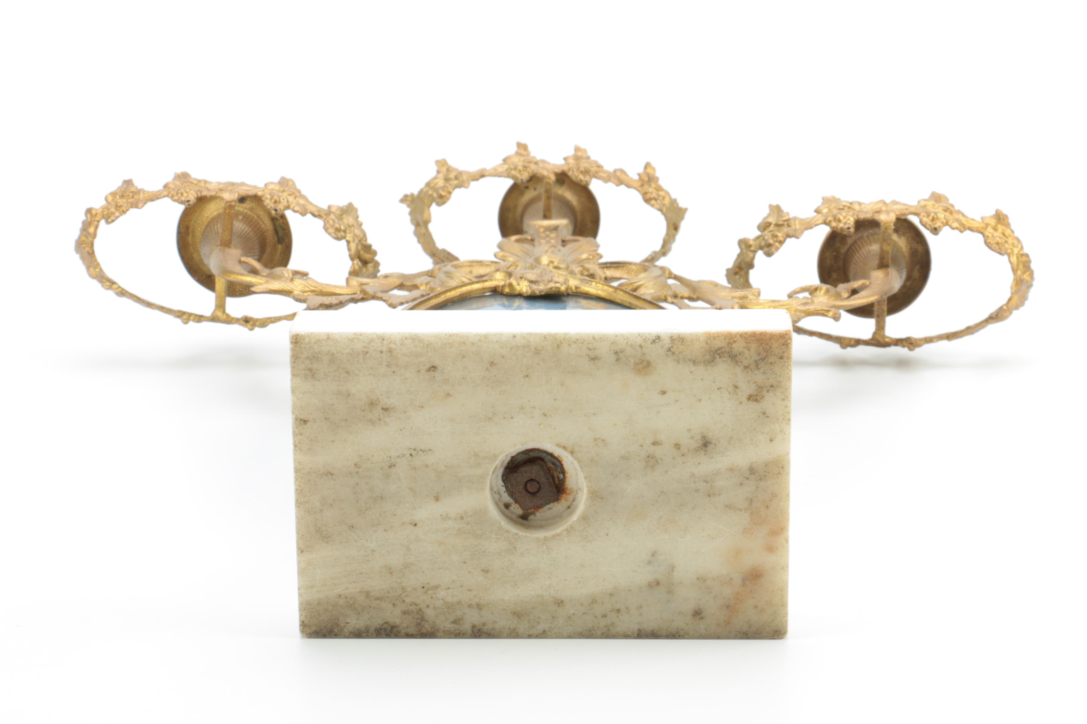 Vintage Ormolu Mantel Candelabra with Prisms