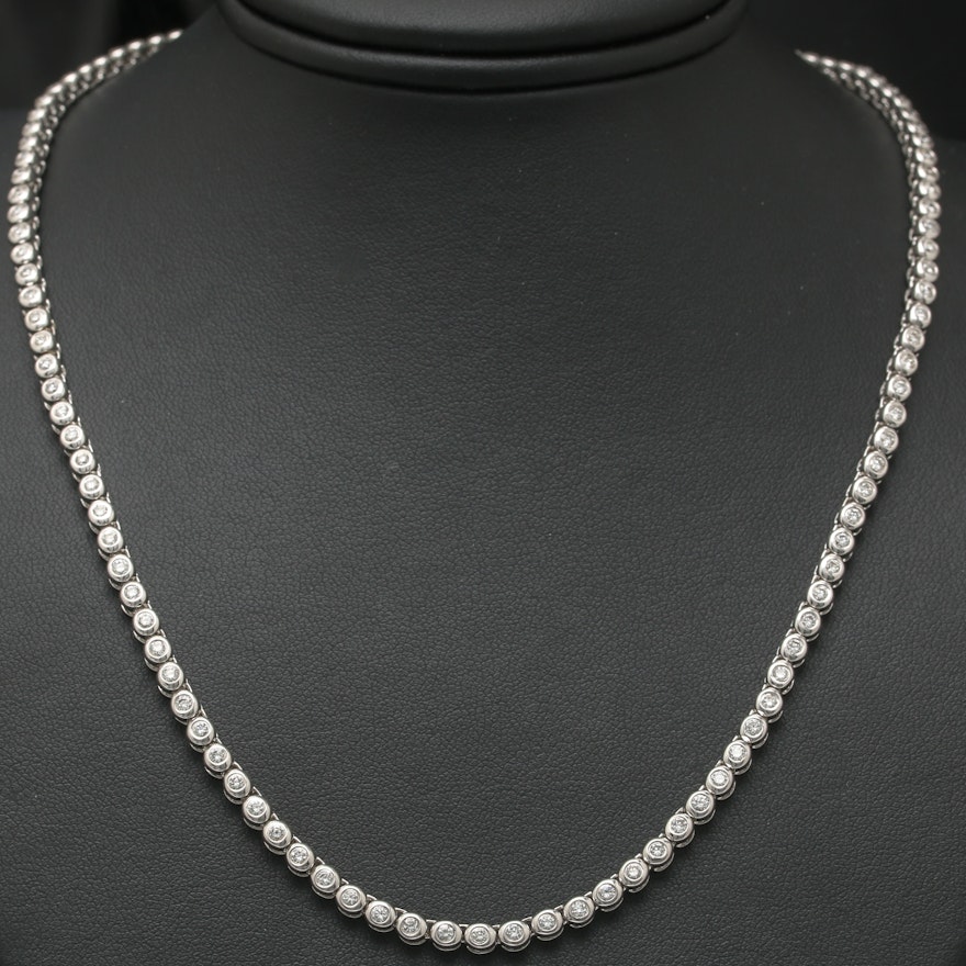 14K White Gold 3.51 CTW Diamond Necklace