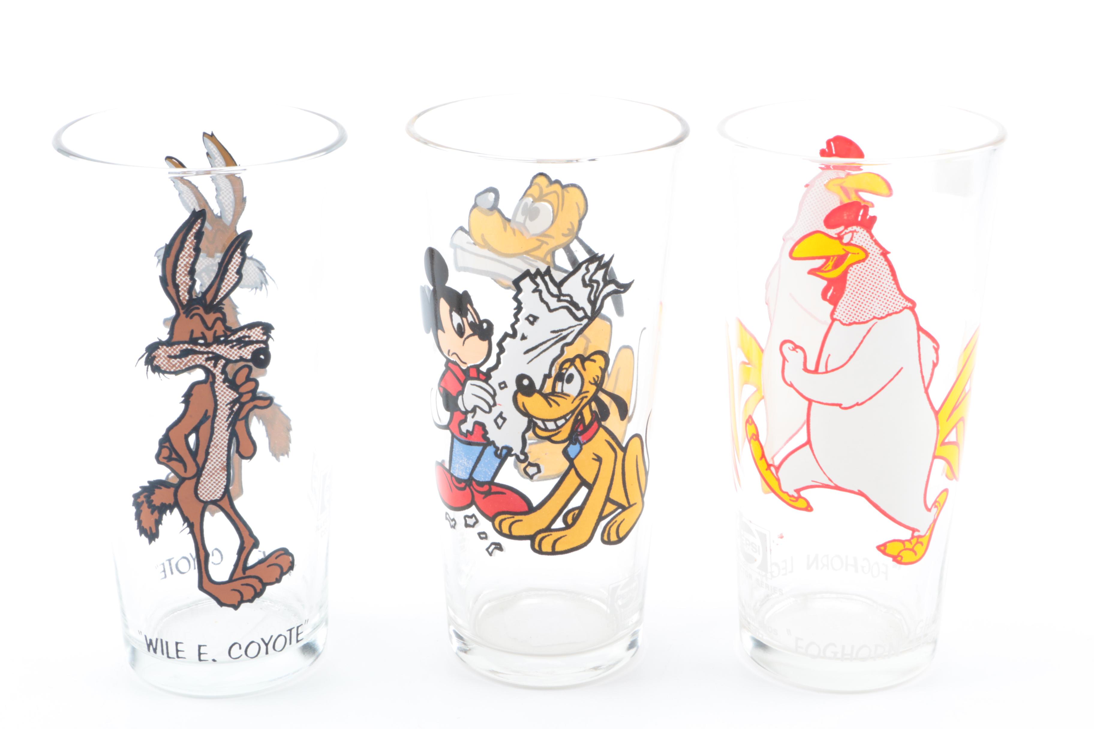 Vintage Disney Tumblers and Wire Rack