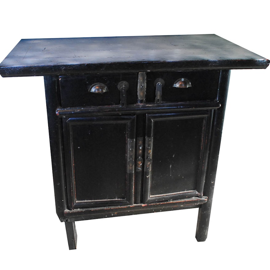 Black Lacquered Asian Cabinet