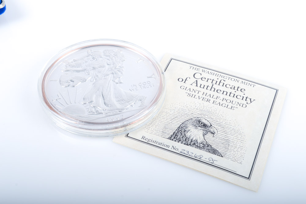 Giant Half-Troy Pound .999 Fine "Silver Eagle"