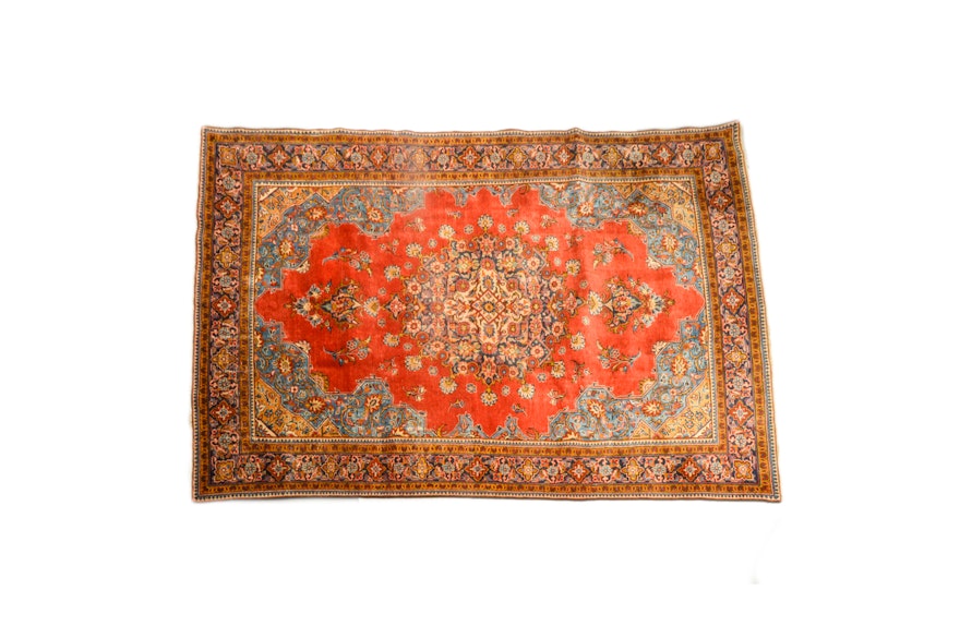 Hand-Knotted Persian Floral Area Rug