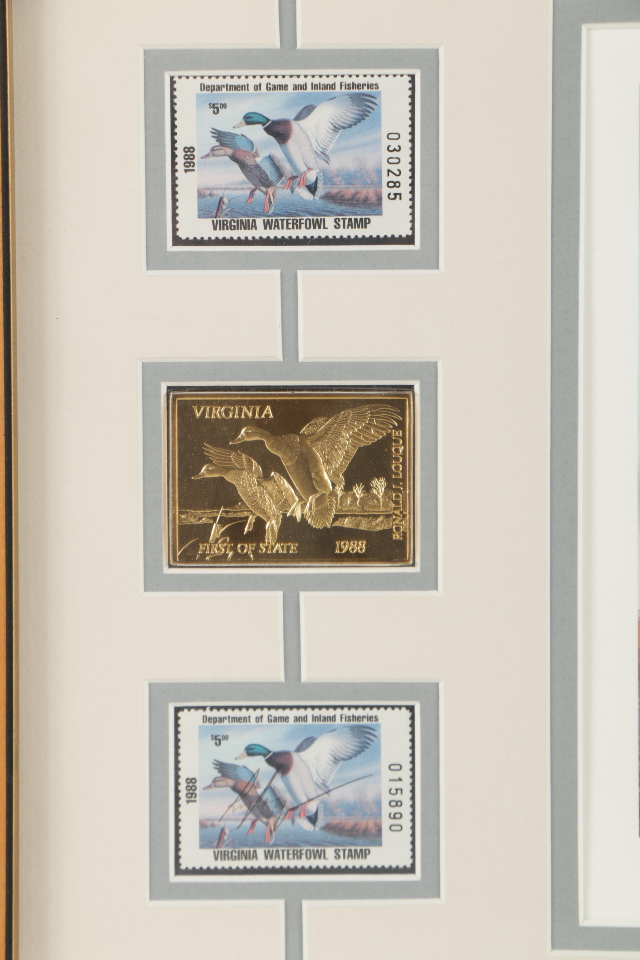 Limited Edition Offset Lithographs of Waterfowl with Commemorative Stamps