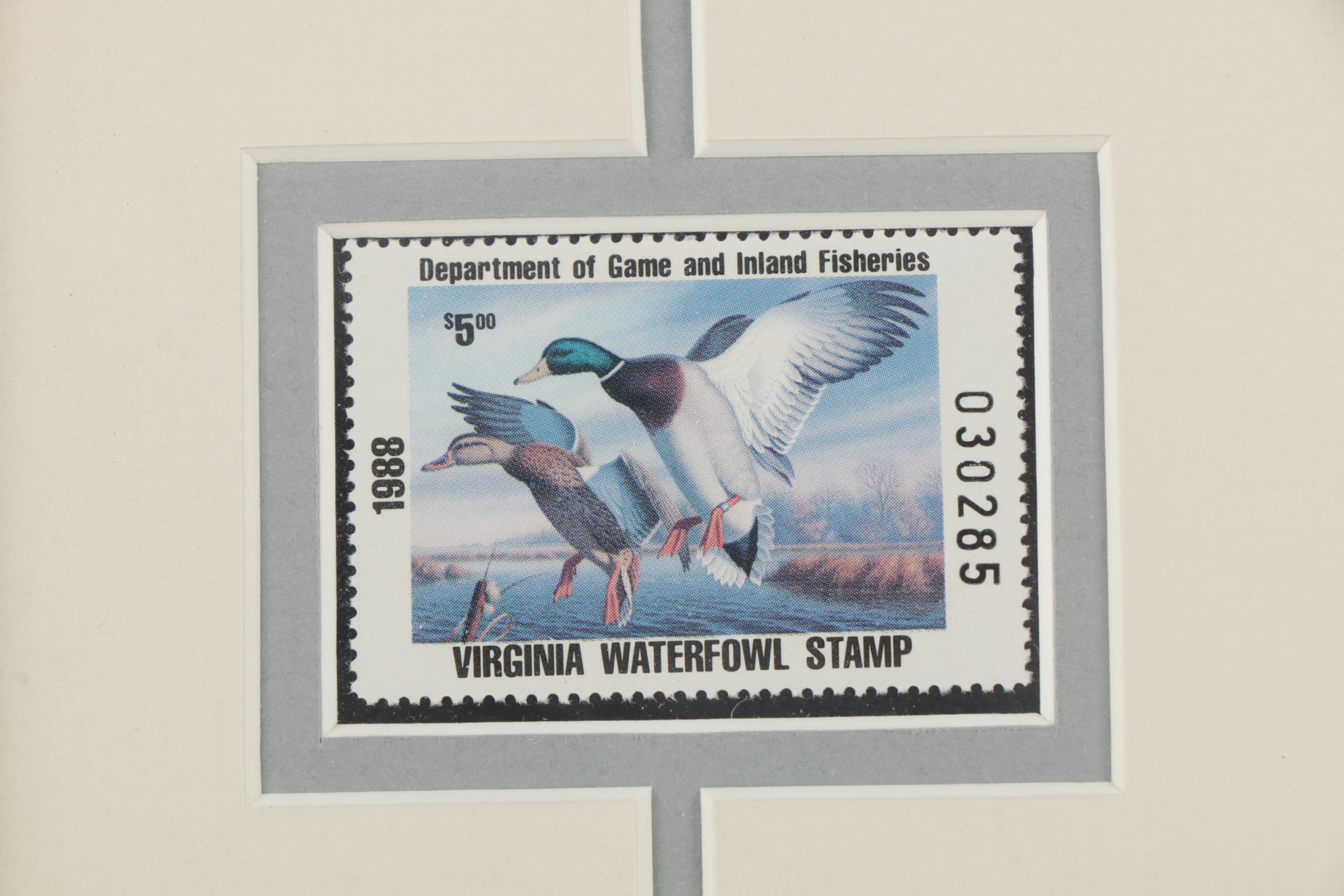 Limited Edition Offset Lithographs of Waterfowl with Commemorative Stamps