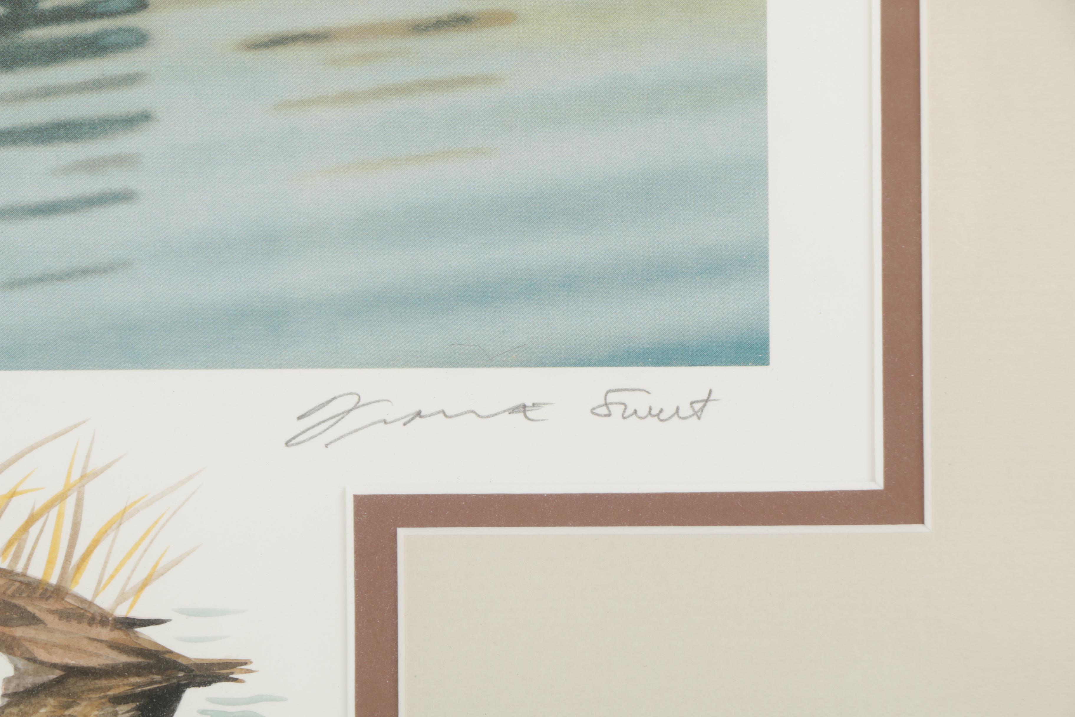 Limited Edition Offset Lithographs of Waterfowl with Commemorative Stamps