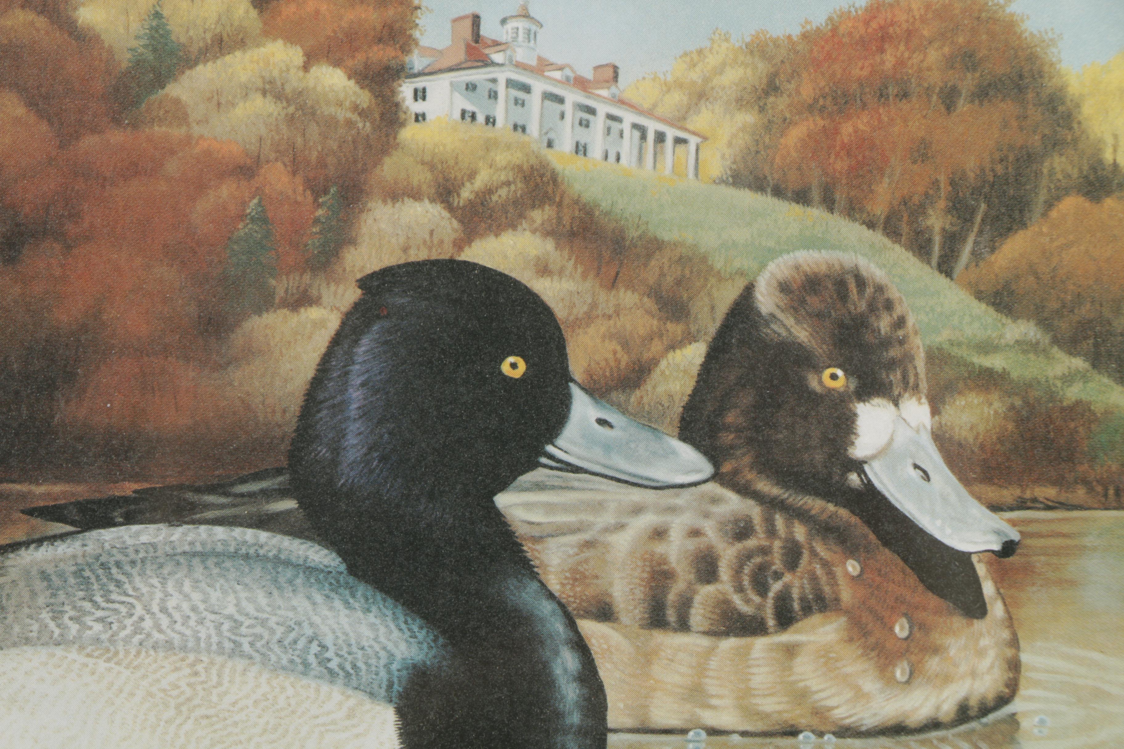 Limited Edition Offset Lithographs of Waterfowl with Commemorative Stamps