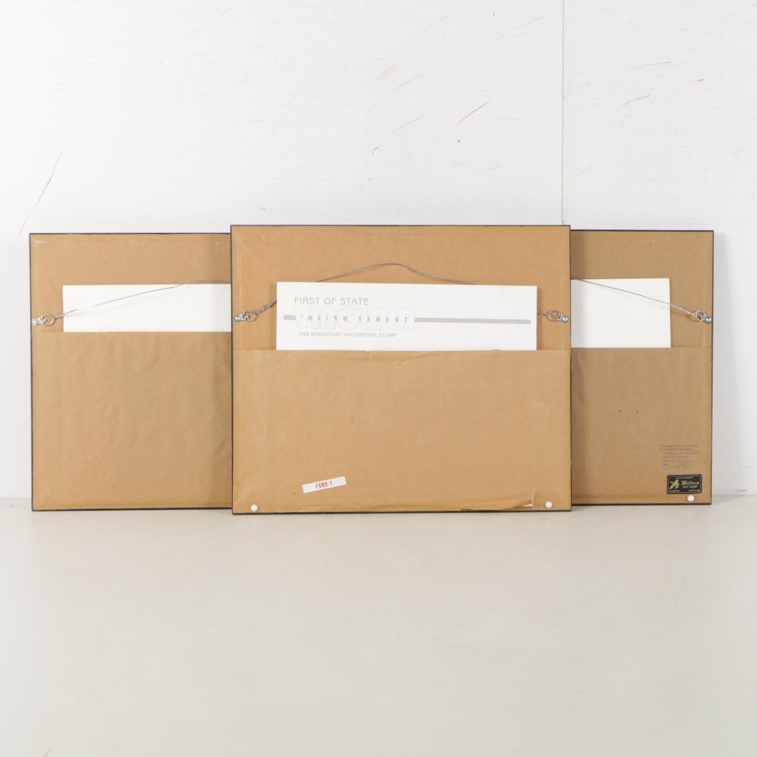 Limited Edition Offset Lithographs of Waterfowl with Commemorative Stamps