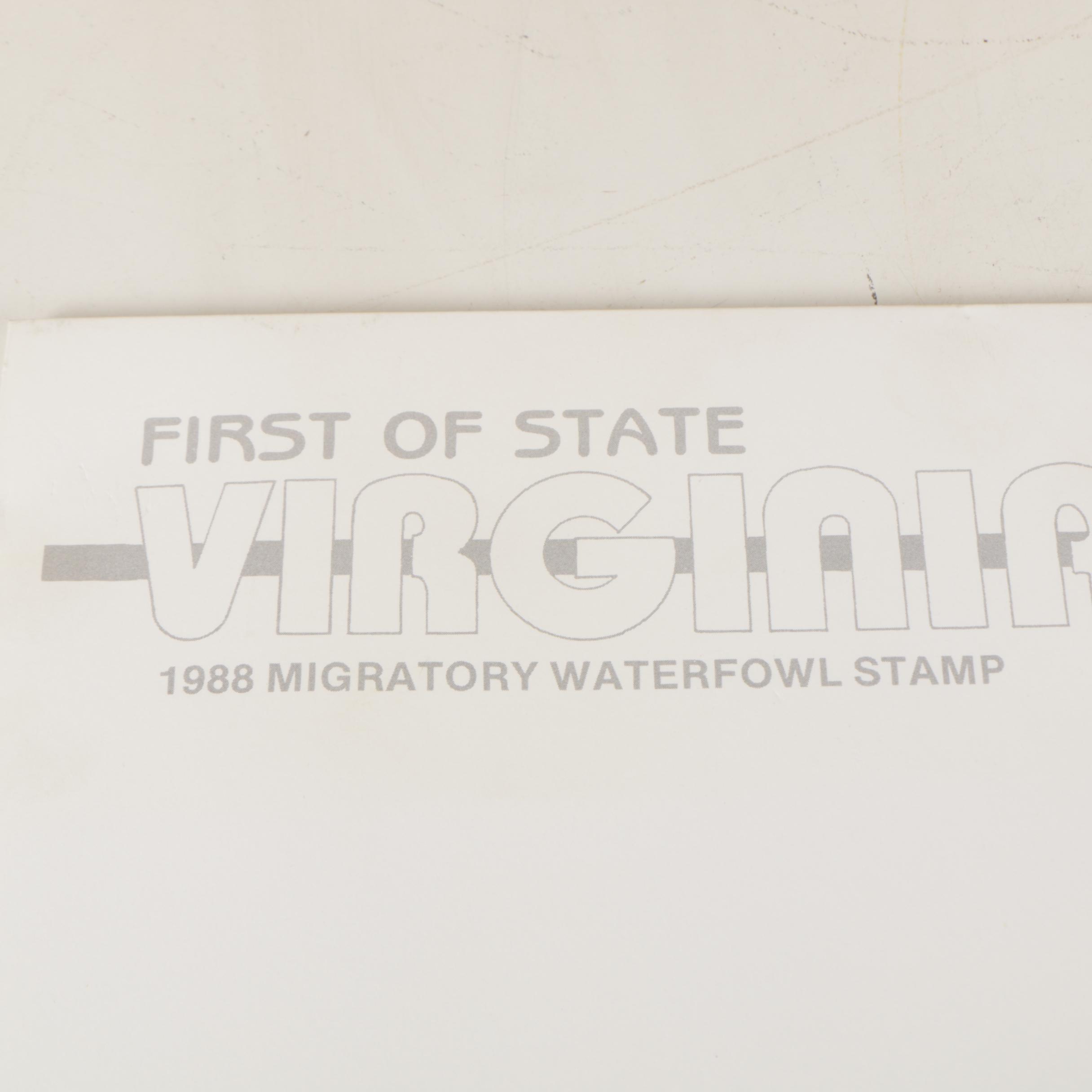 Limited Edition Offset Lithographs of Waterfowl with Commemorative Stamps