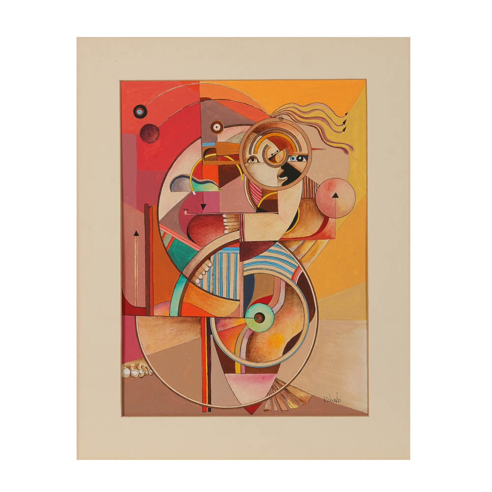 H. Schwartz Mixed Media Painting