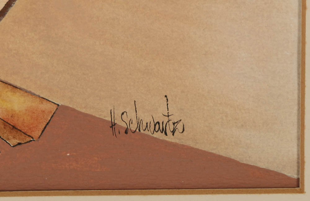 H. Schwartz Mixed Media Painting