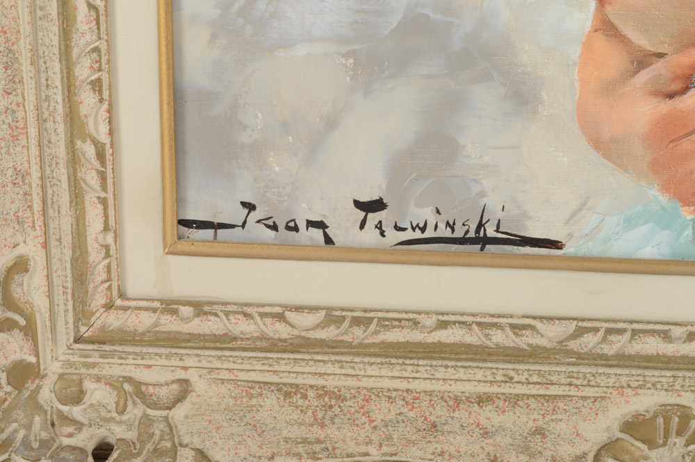 Vintage Igor Talwinski Nude Oil Painting on Canvas