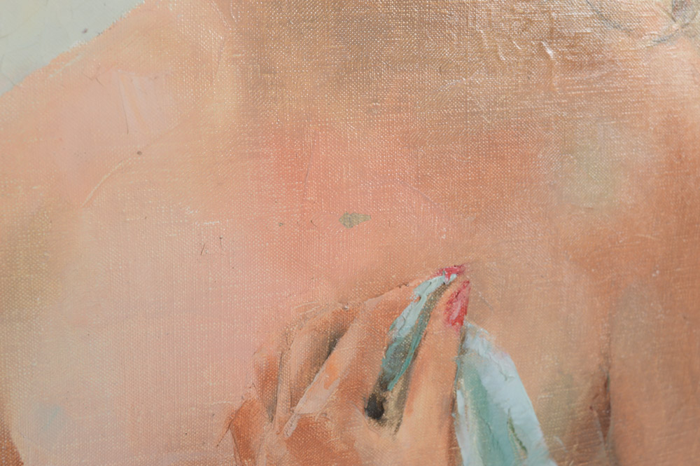 Vintage Igor Talwinski Nude Oil Painting on Canvas