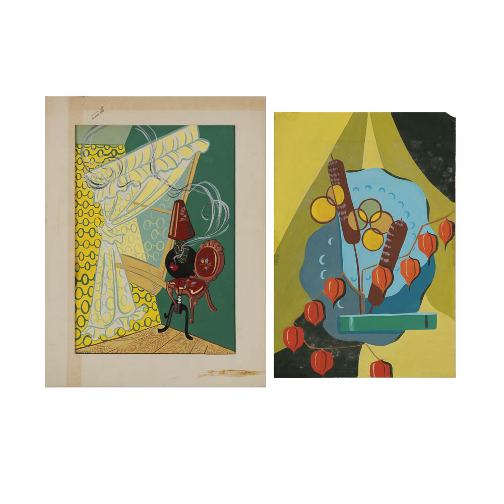 Lura N. Sellew Gouache Paintings