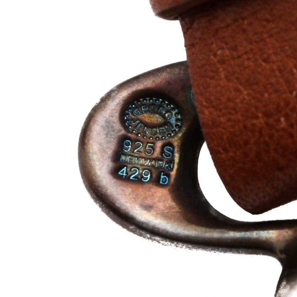 Georg Jensen Sterling Silver and Leather Bracelet