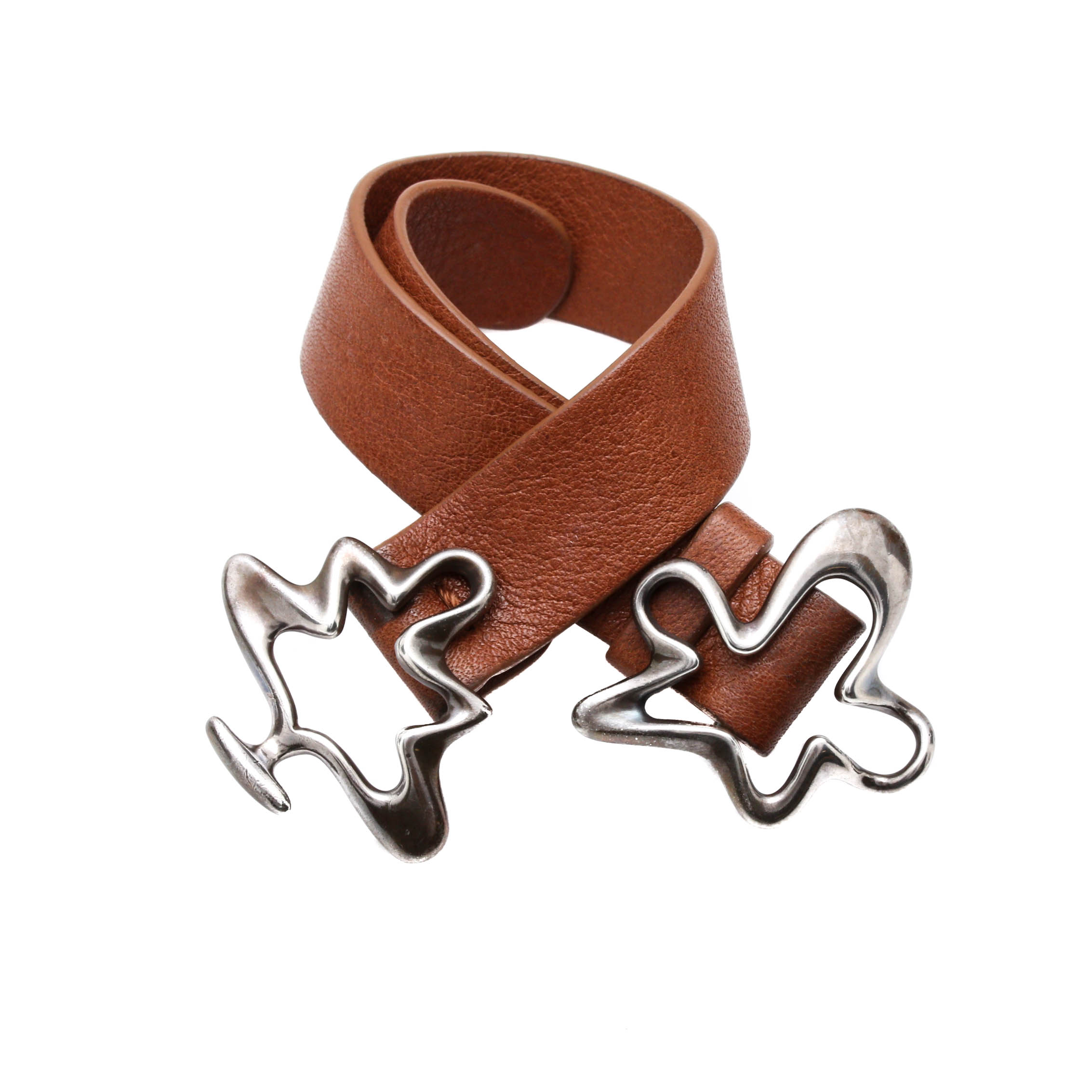 Georg Jensen Sterling Silver and Leather Bracelet