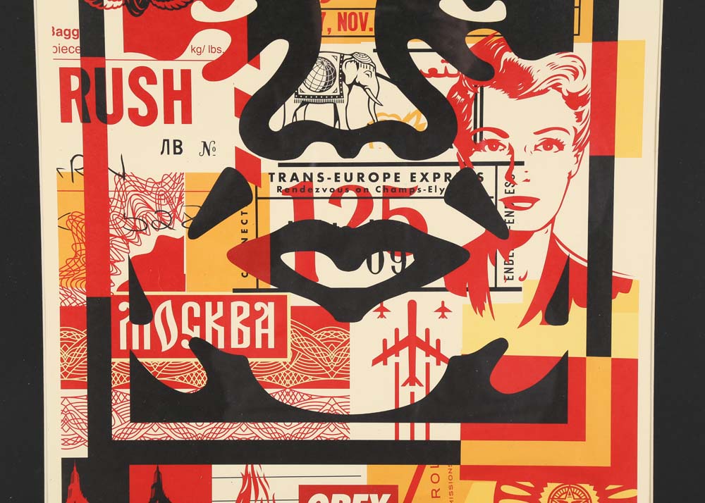 Shepard Fairey Signed Offset Print "Obey 3-Face Collage"