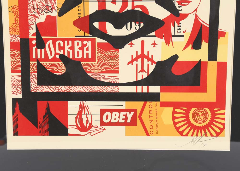 Shepard Fairey Signed Offset Print "Obey 3-Face Collage"