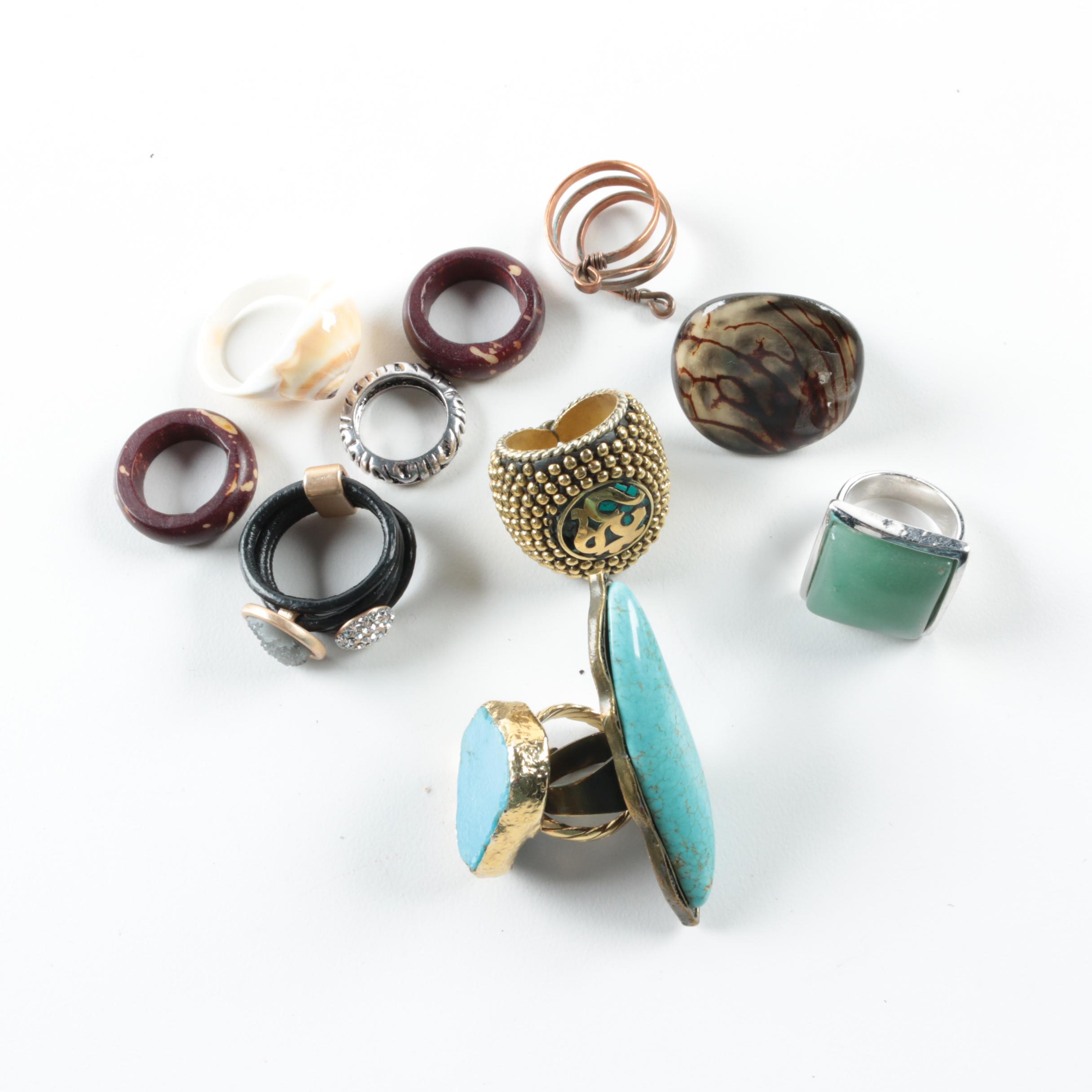 Silver and Gold Tone Gemstone Jewelry Assortment