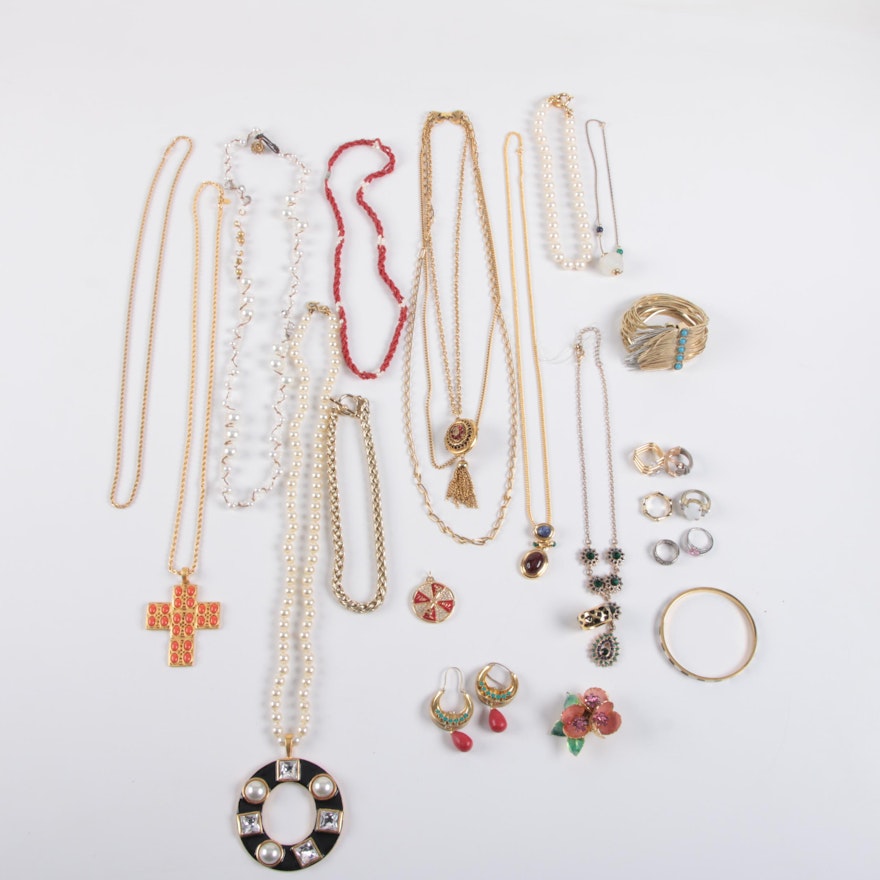 Assortment of Jewelry Including Weiss and Kate Spade