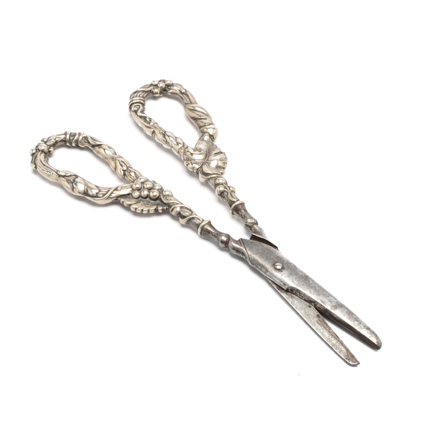 Ornate Sterling Silver Handled Grape Shears