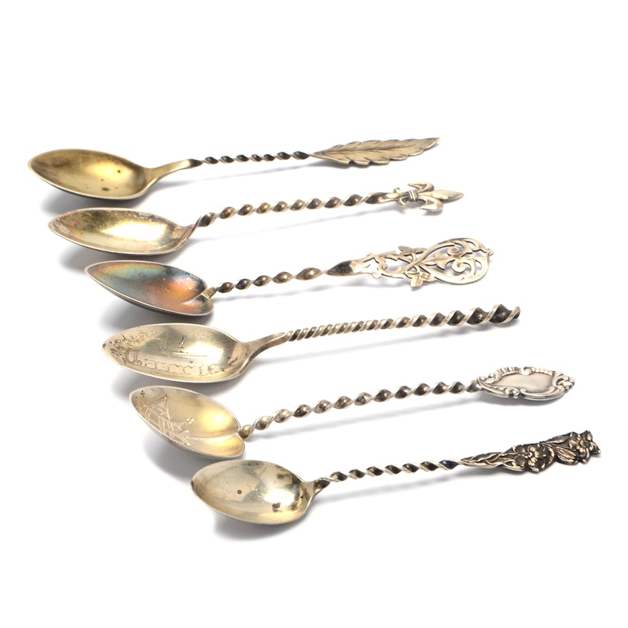 Towle, Wendell Mfg. Co. and Other Twist-Handle Sterling Demitasse Spoons