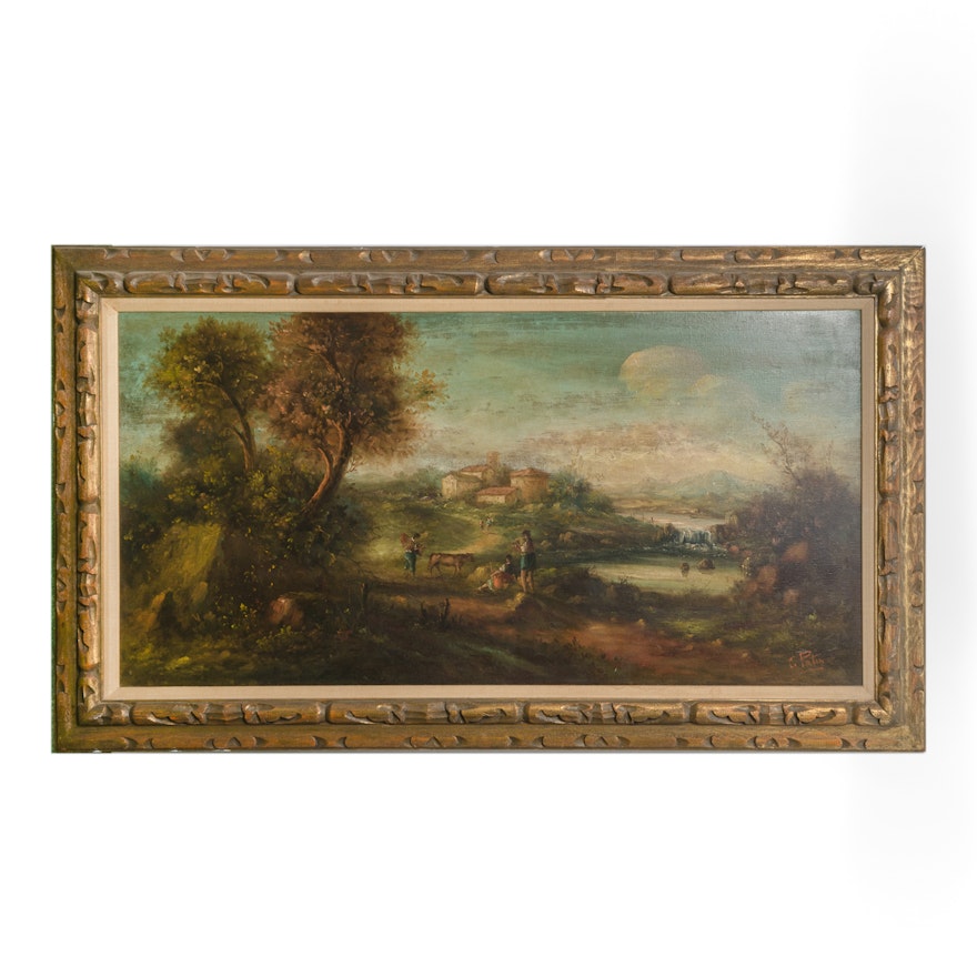 C. Patin Oil Painting Landscape with Figures
