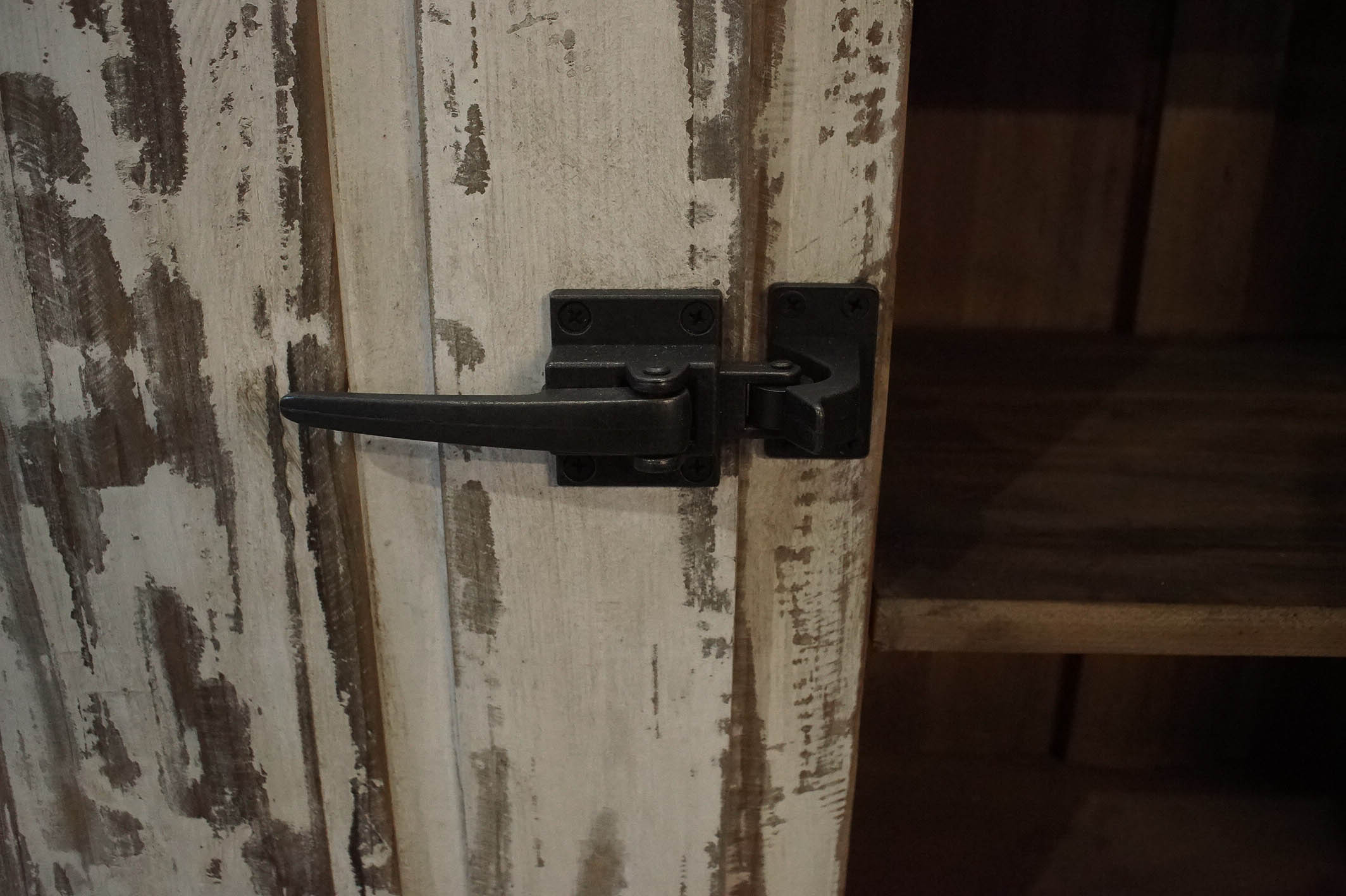 Distressed White Wooden Bar