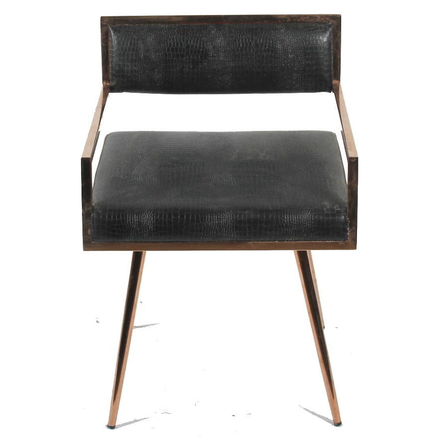 Contemporary Faux Crocodile Skin Chair