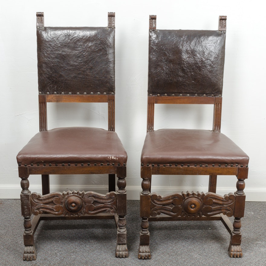 Pair of Antique Spanish-Revival Side Chairs