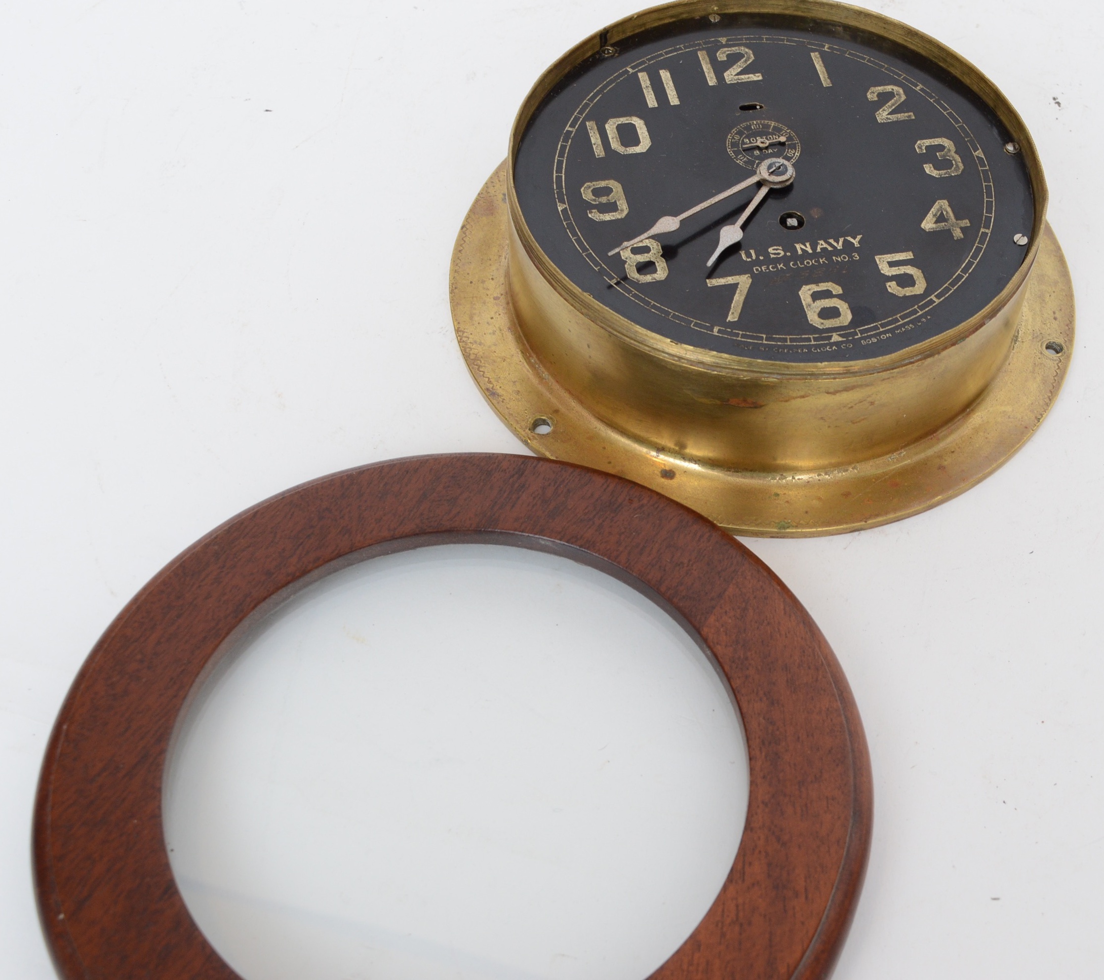 Chelsea Boston U.S. Navy 8 Day Deck Clock No. 3, circa 1905-1909