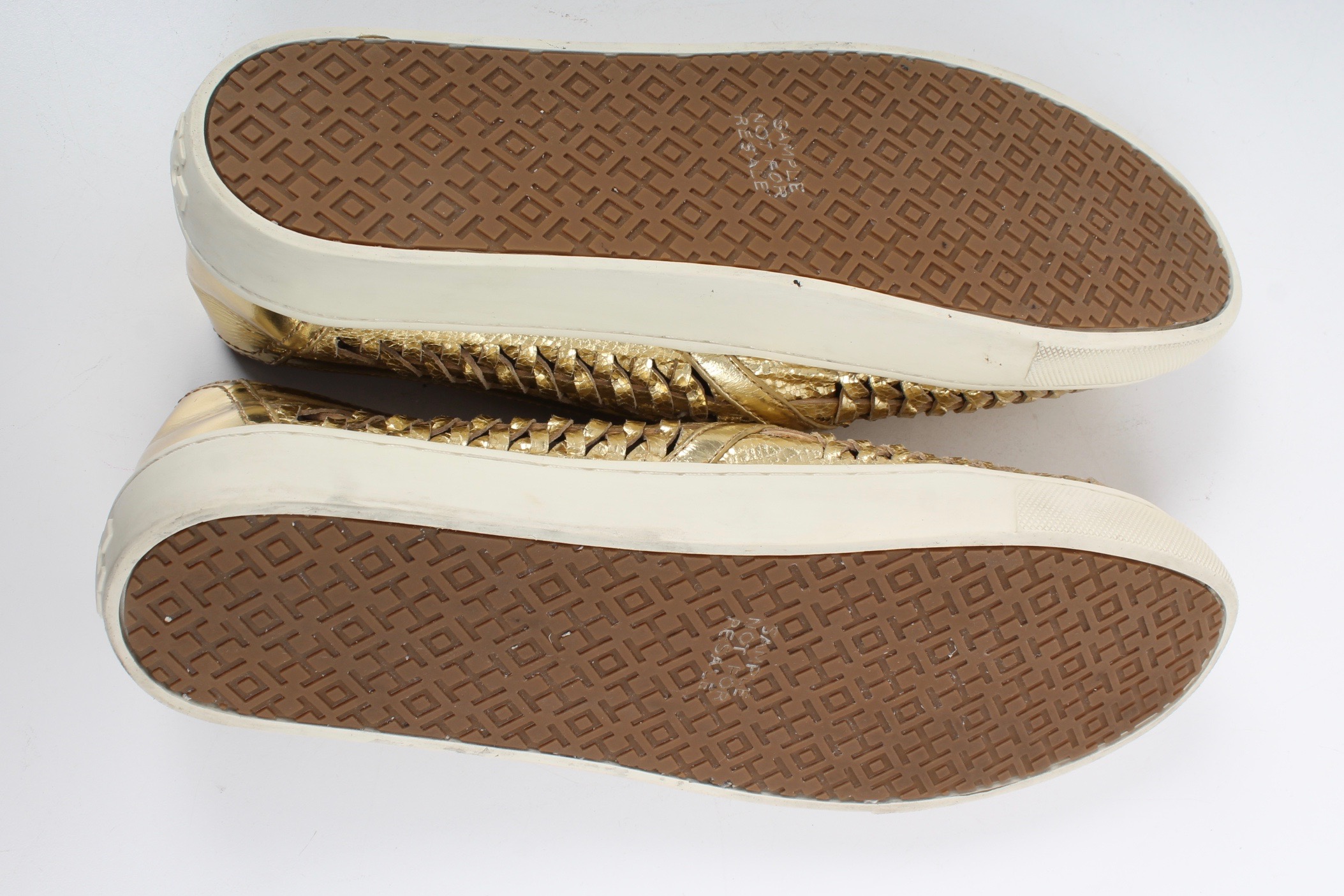 Tory Burch Metallic Huarache Slip-On Sneakers