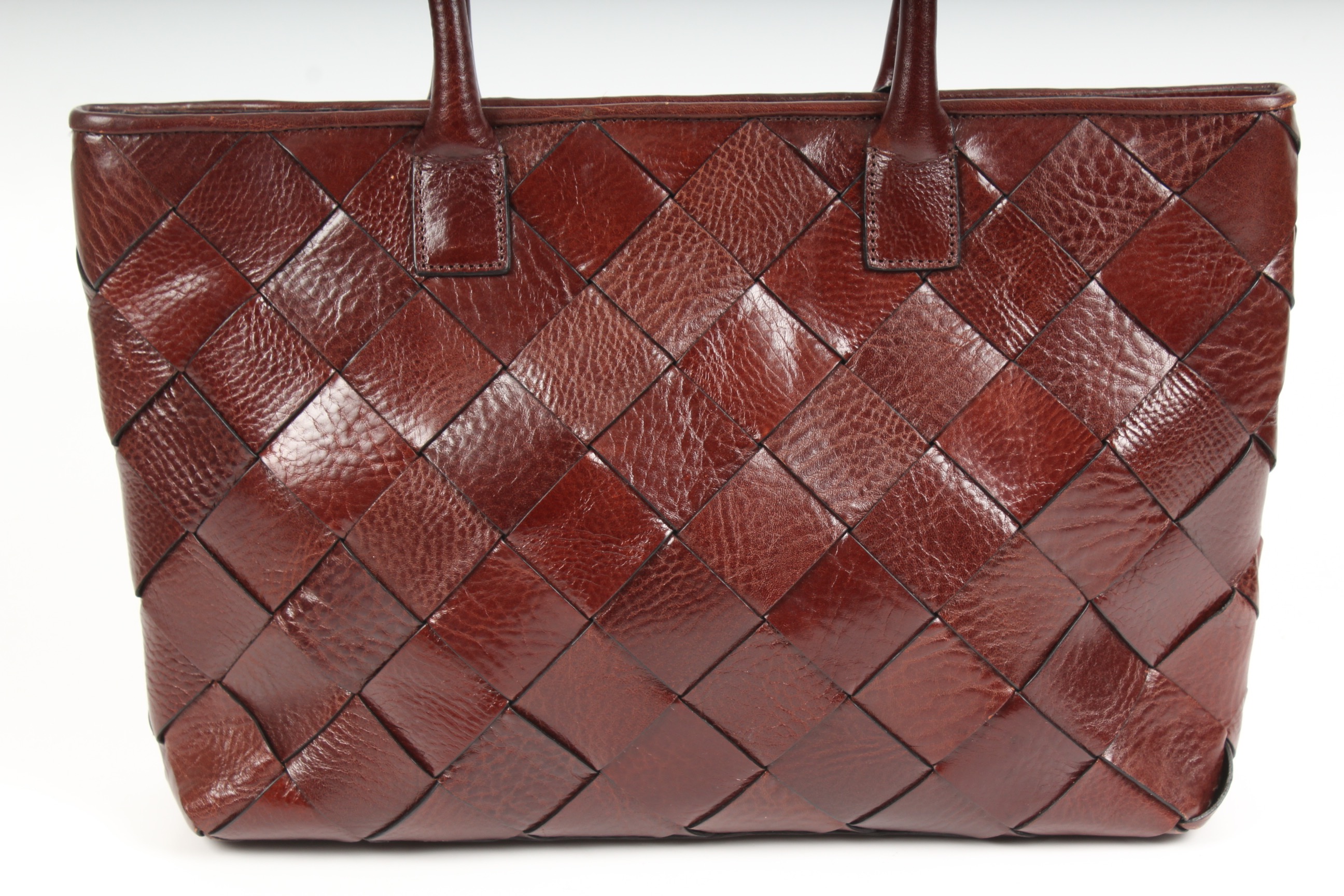Wilsons Leather Woven Oxblood Leather Handbag